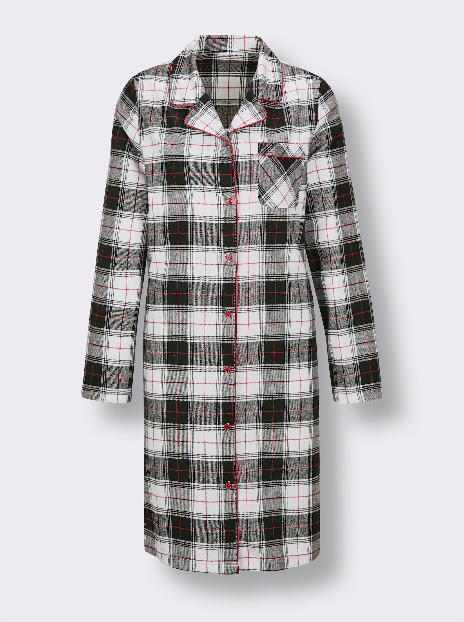 wäschepur Nachthemd - rot-schwarz-kariert