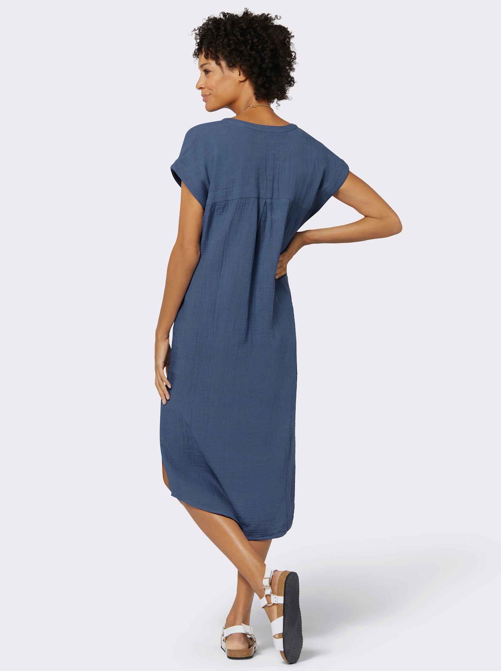 Sommerkleid in Musselin-Qualität - jeansblau