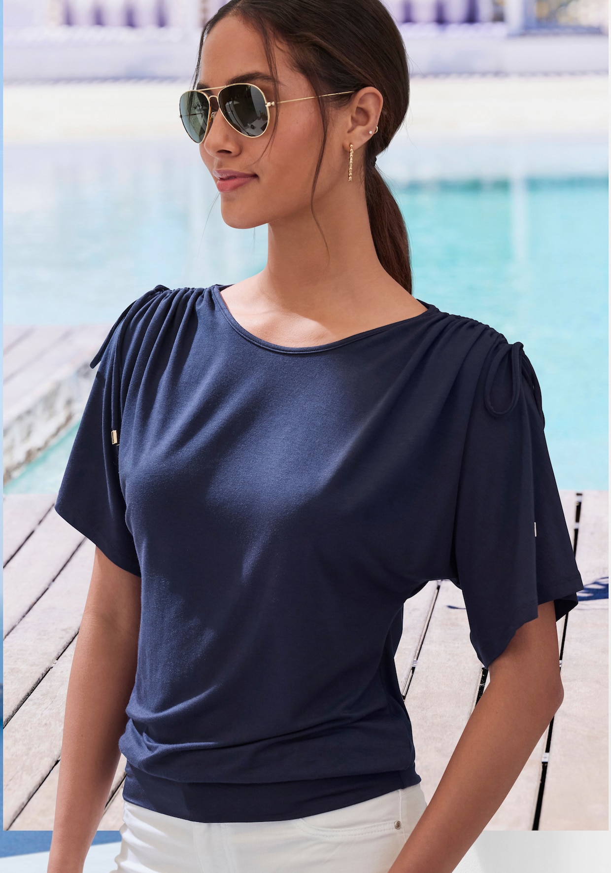 LASCANA Rundhalsshirt - navy