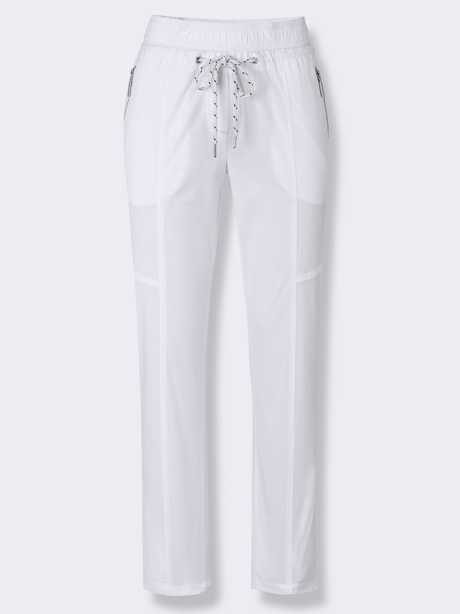 7/8-Hose mit Reißverschluss-Taschen - weiß