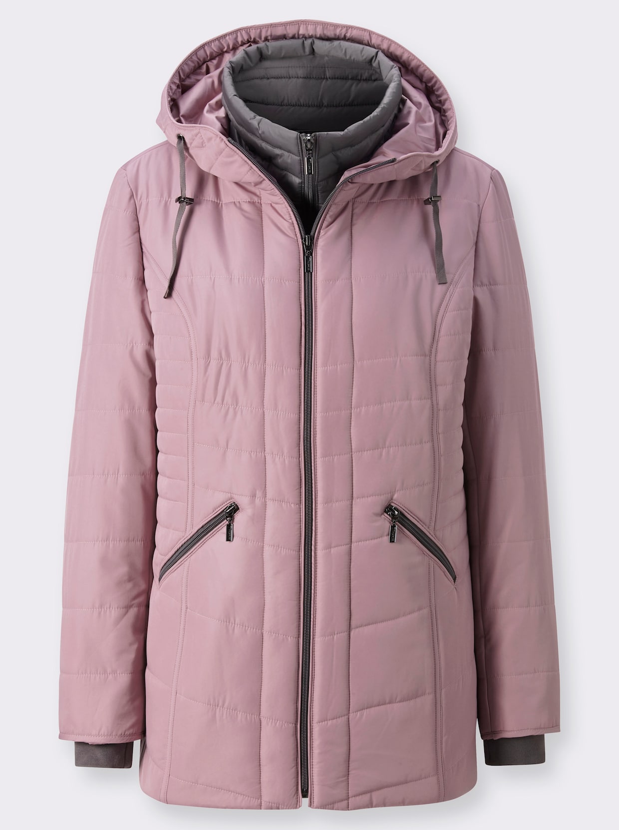 Steppjacke - mauve-anthrazit