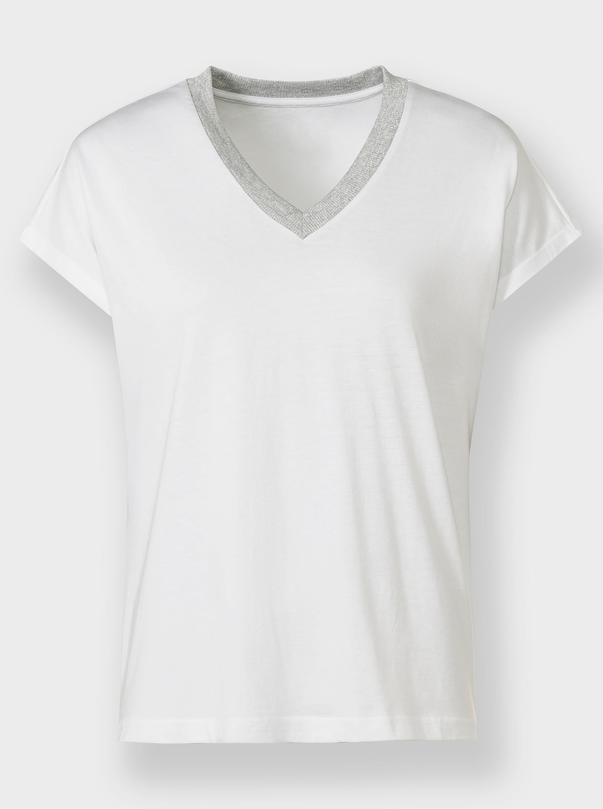 heine Shirt met V-hals - ecru