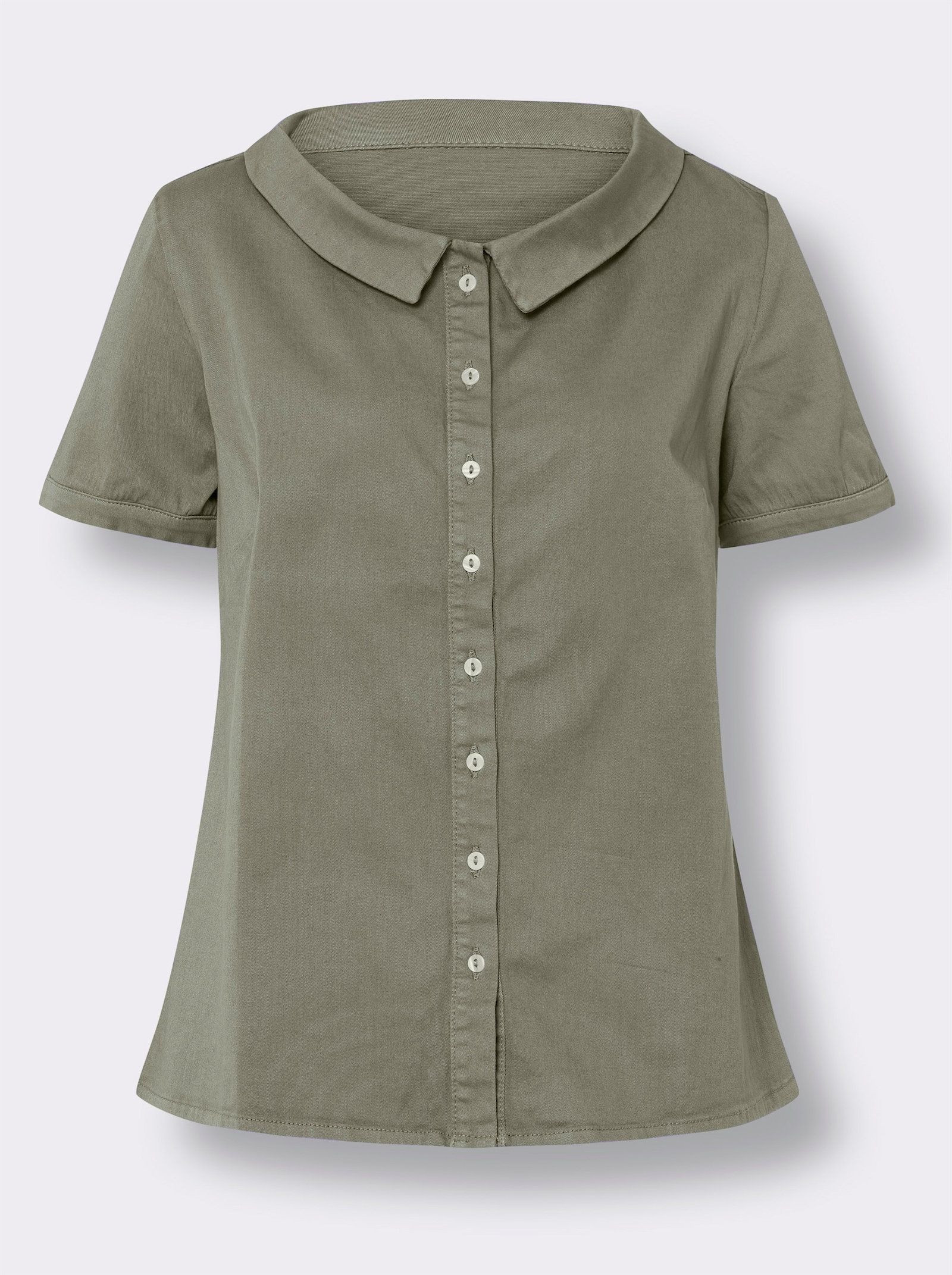 heine Jeansbluse mit Bubikragen - khaki