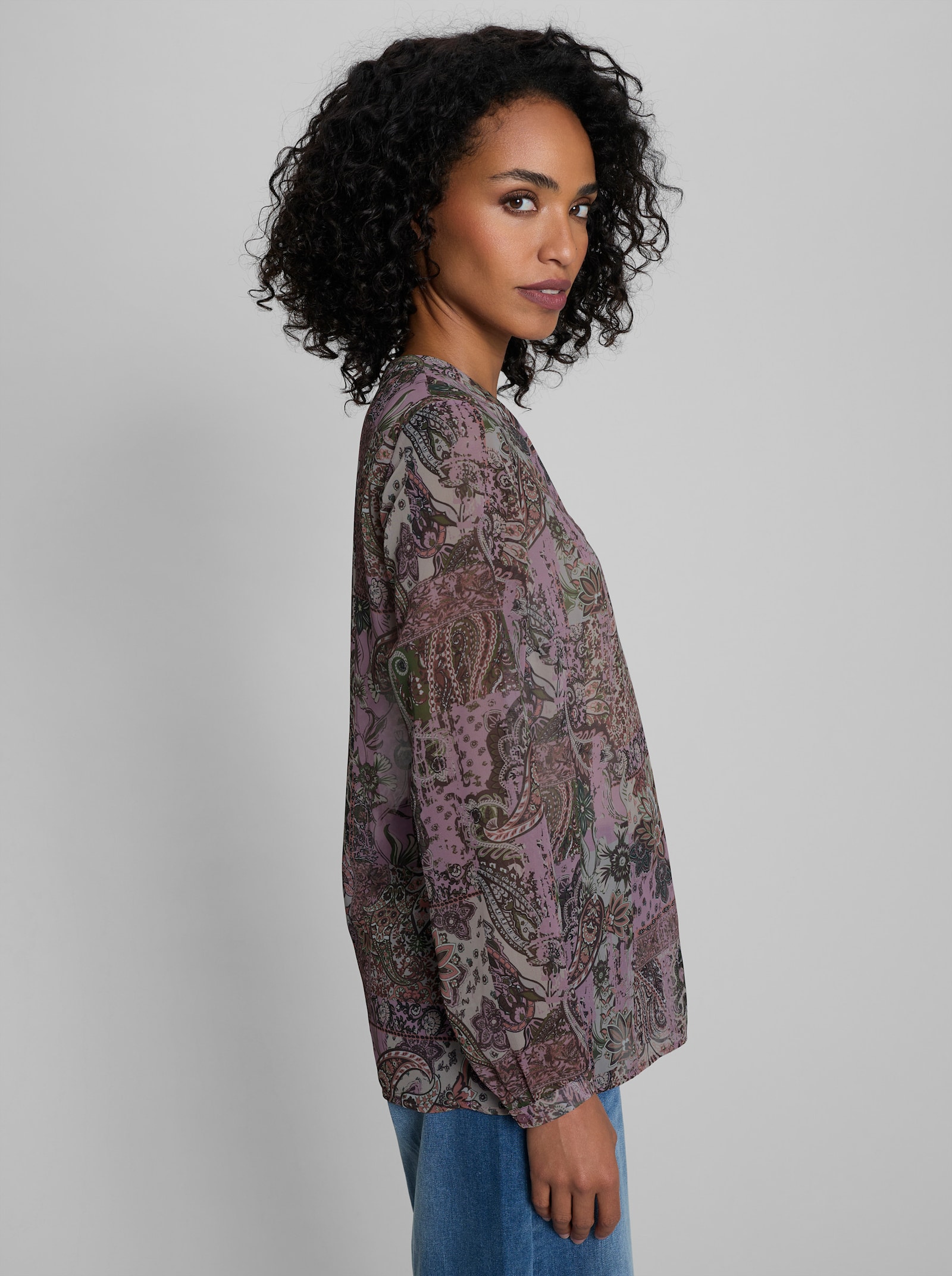 heine Druckbluse mit Paisley-Muster - hortensie-schoko-bedruckt