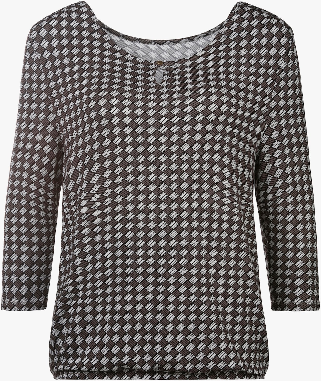 Vivance Shirt met 3/4-mouw - taupe, zwart