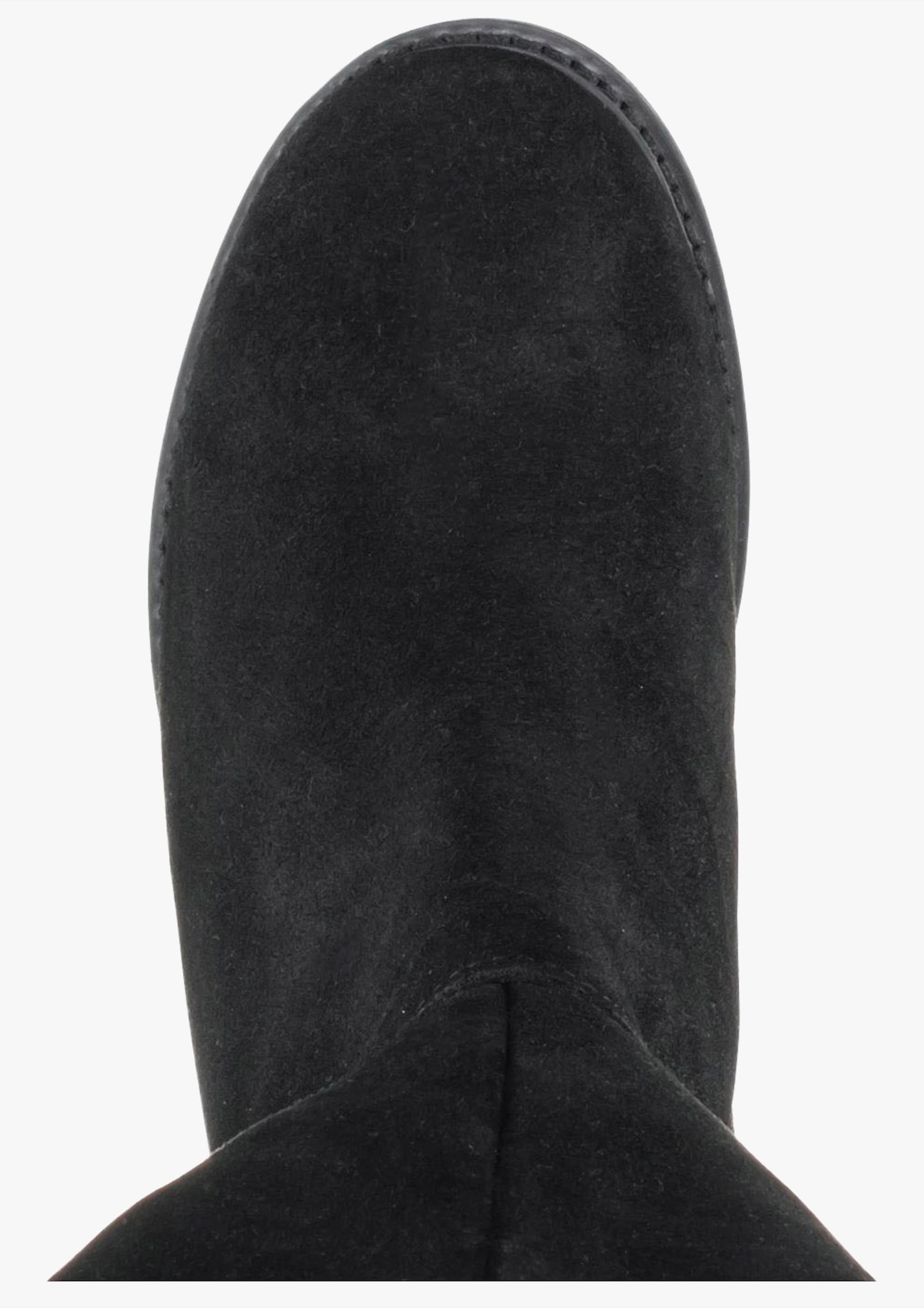 sheego Weitschaftstiefel aus Leder mit Fellimitat - schwarz