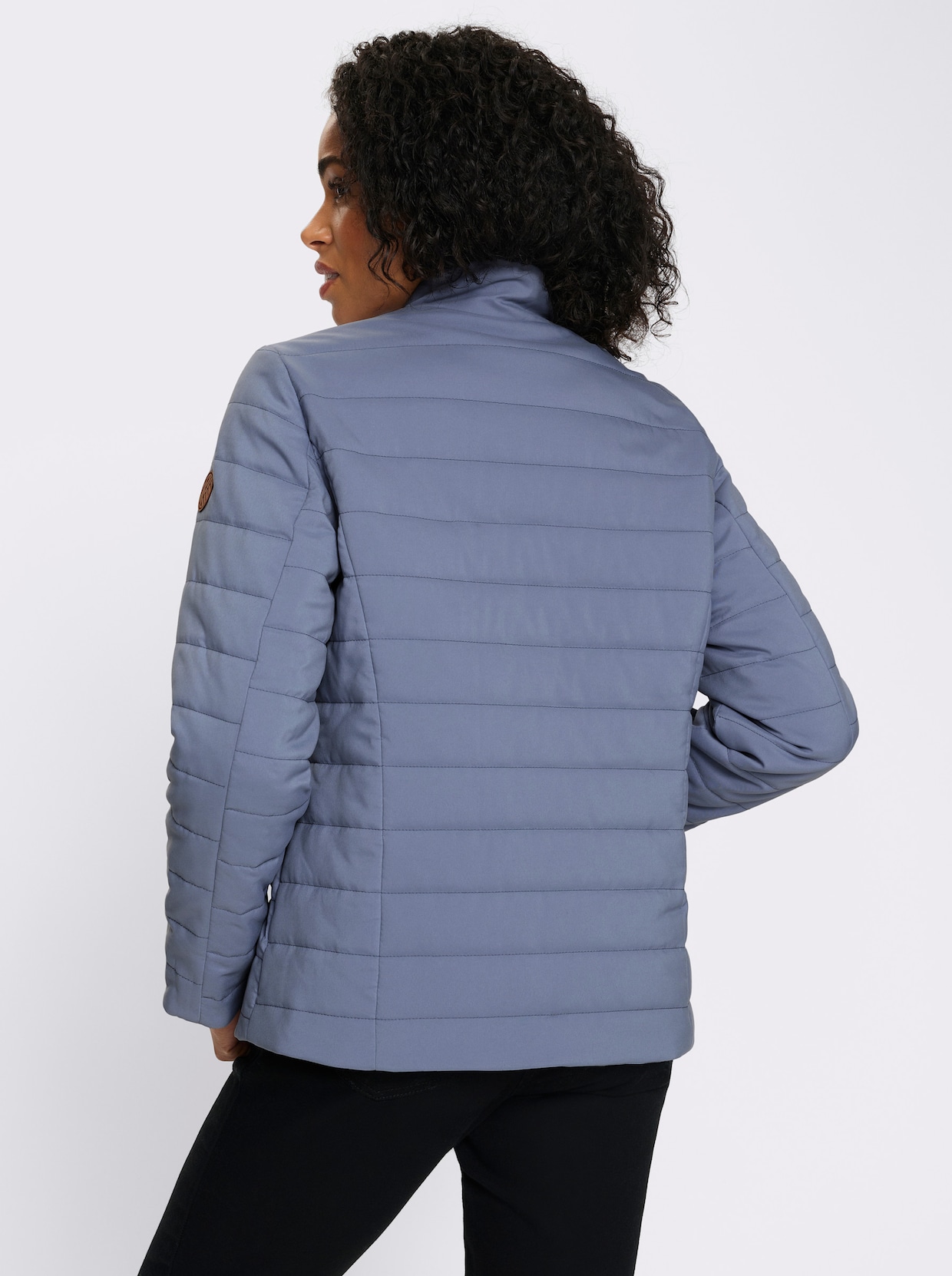 Steppjacke mit Reißverschluss-Taschen - taubenblau
