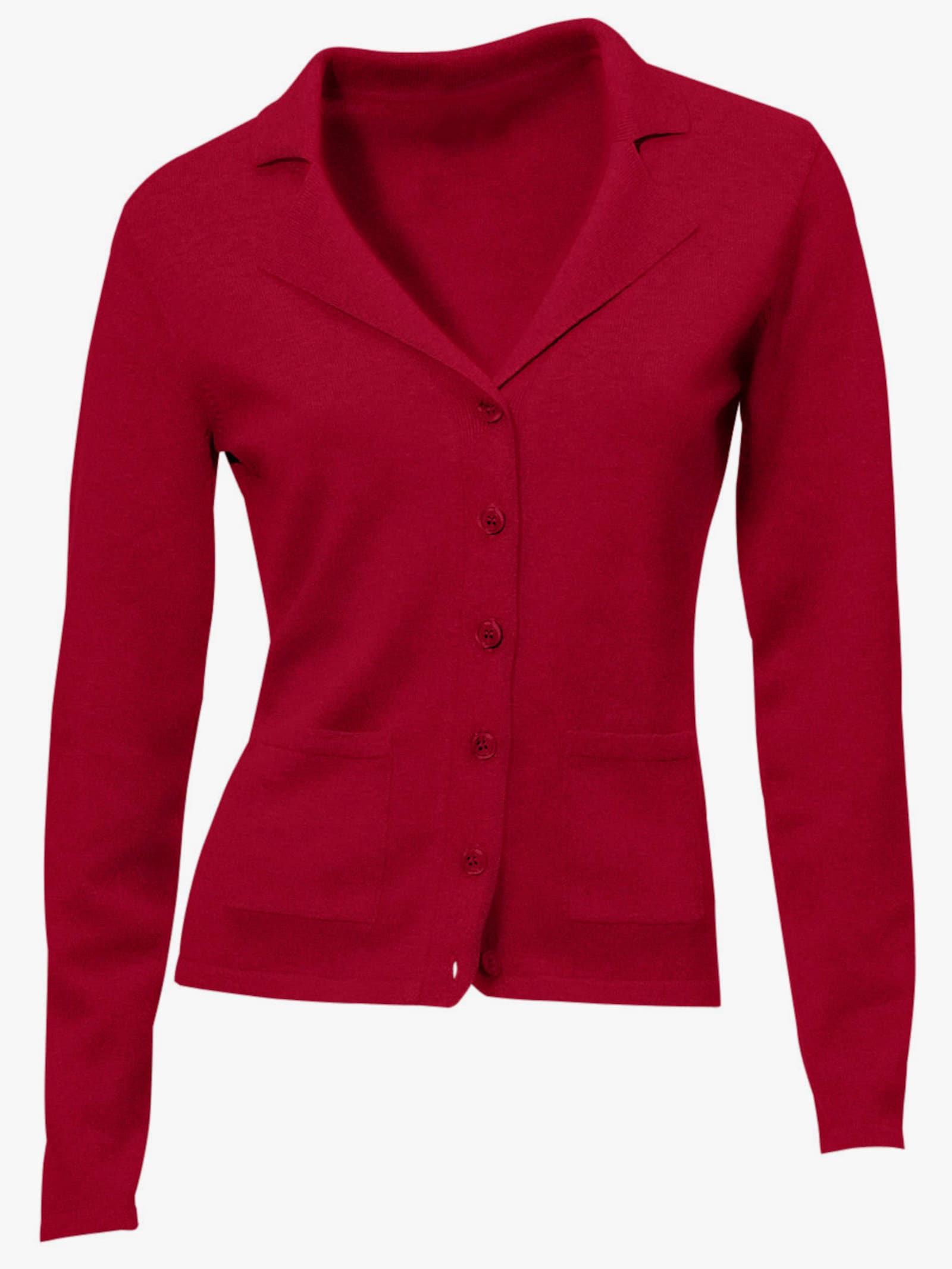 heine Feinstrickjacke mit Reverskragen - rot