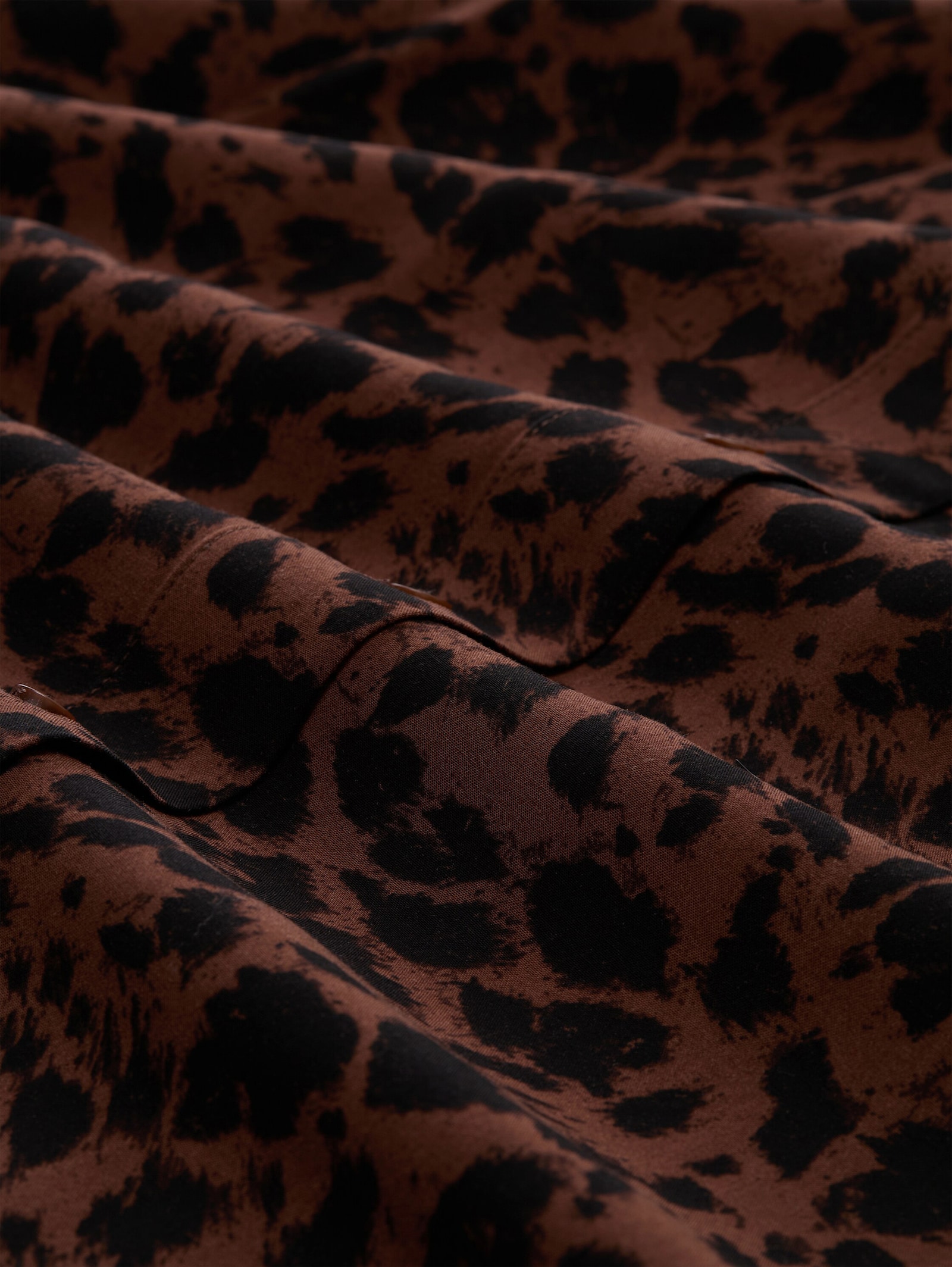 Klassische Bluse - brown black small leo print