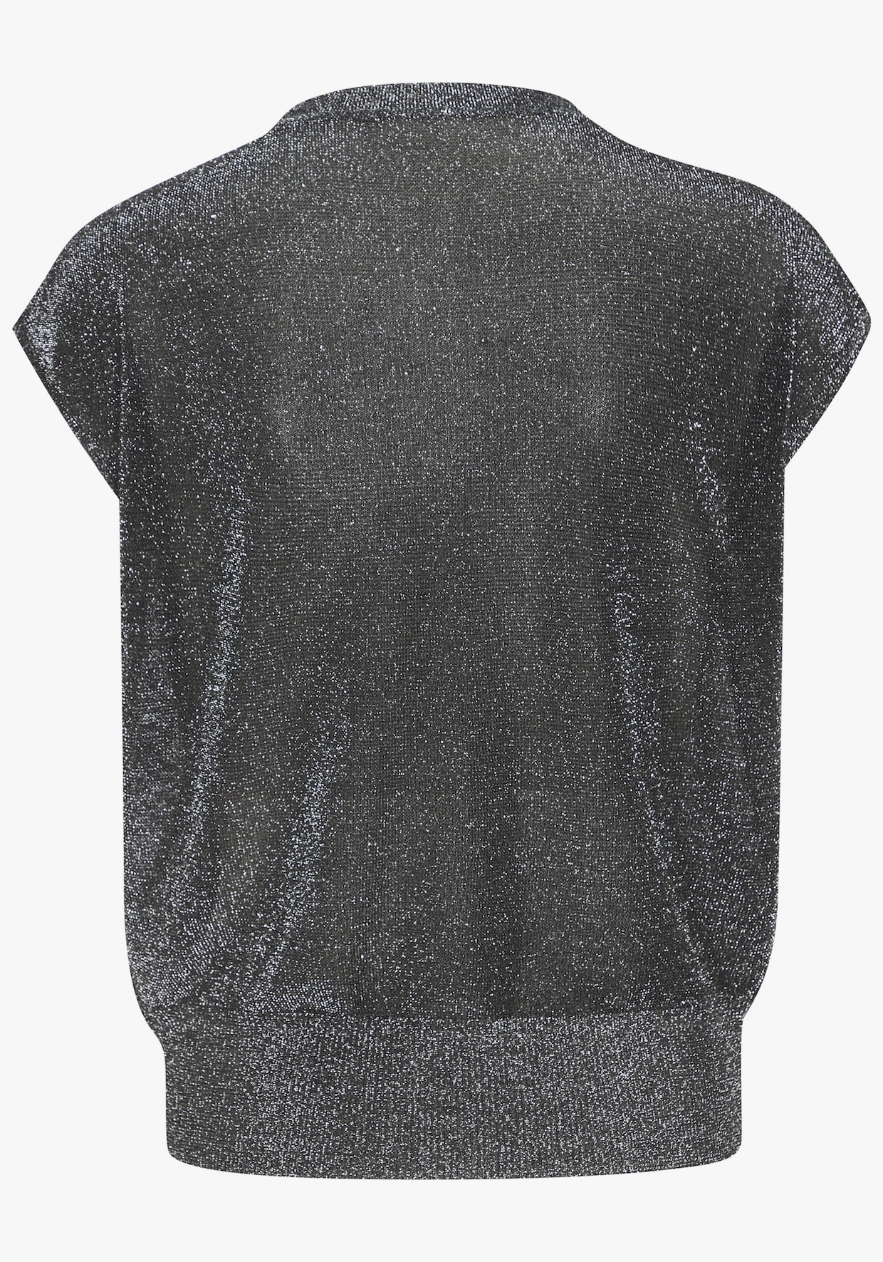 LASCANA Pull à manches courtes - noir-couleur argenté