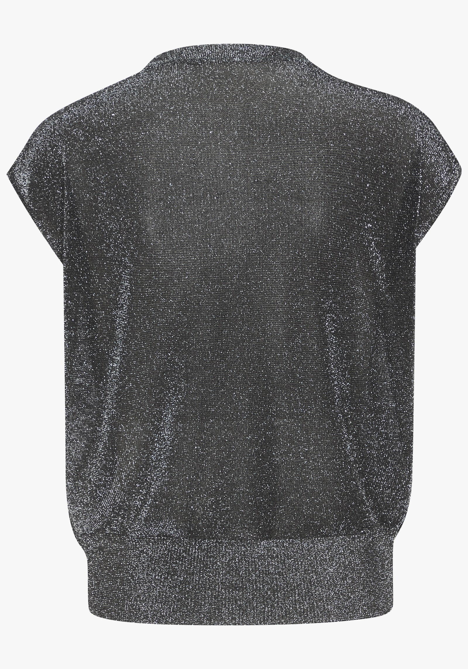 LASCANA Pull à manches courtes - noir-couleur argenté