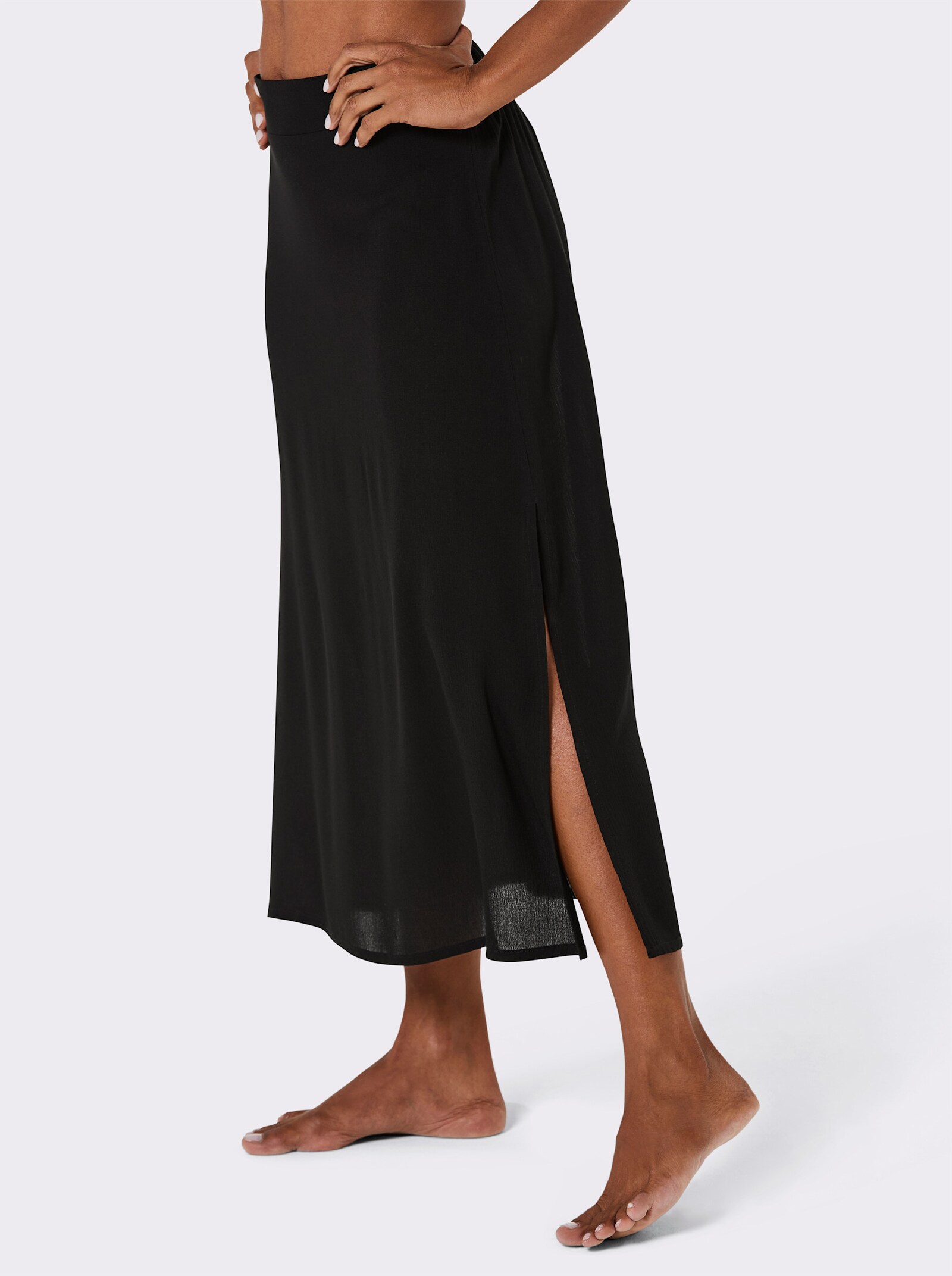 feel good Bade-Rock mit Dehnbund und Seitenschlitz - schwarz