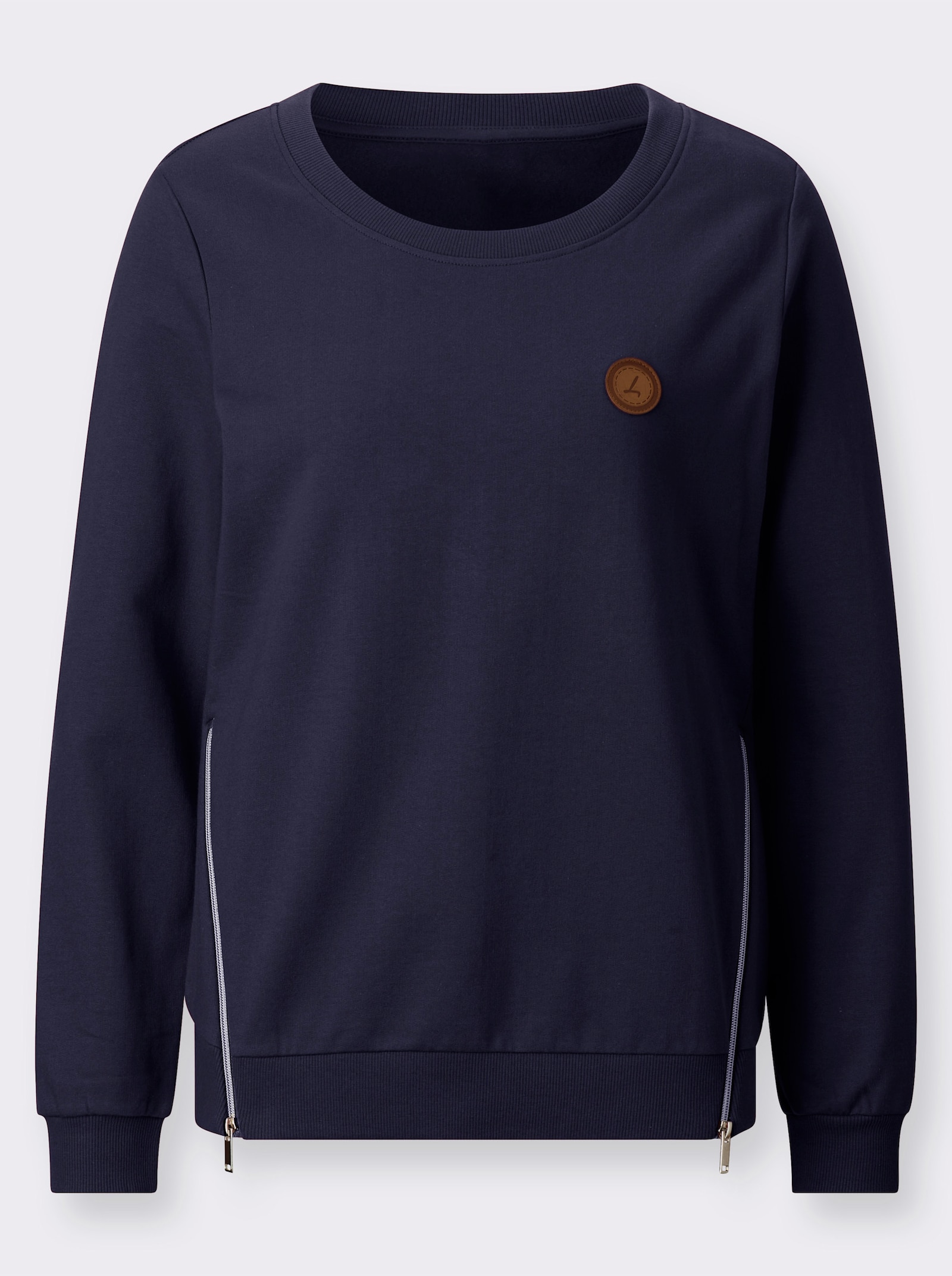 Sweatshirt + ribbade muddar - marin