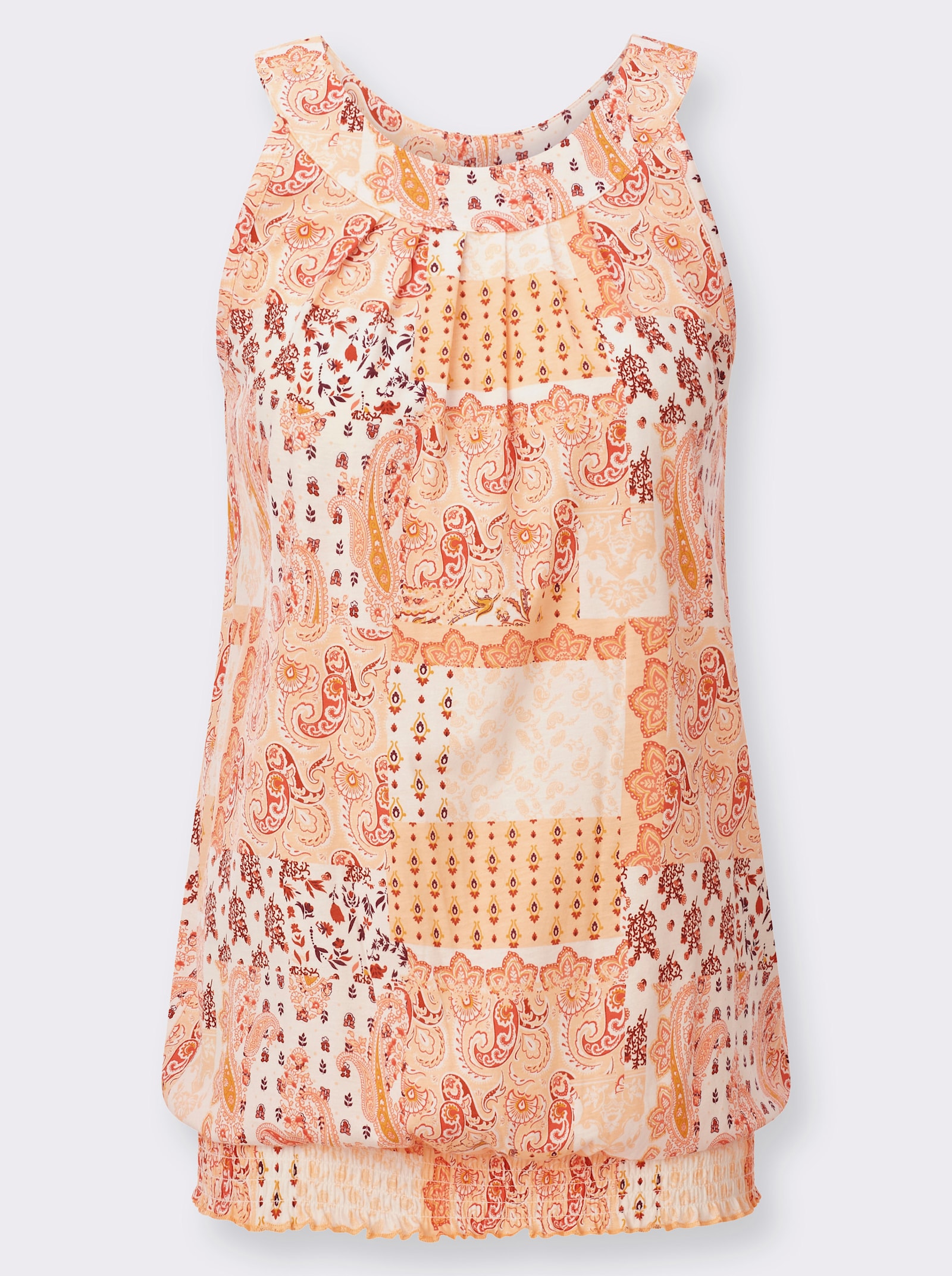 Shirttop mit Allover-Druck - papaya-ecru-bedruckt
