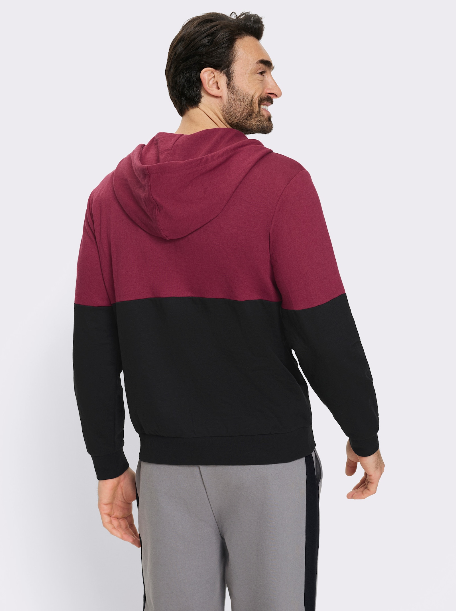 Catamaran Sports Sweatjacke mit weitenregulierbarer Kapuze - bordeaux-schwarz