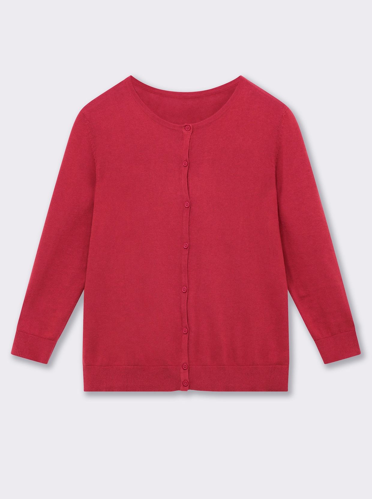 Strickjacke aus reiner Baumwolle - korallenrot