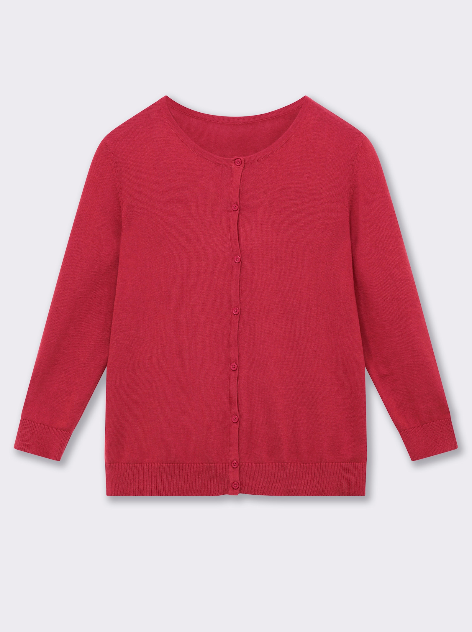 Strickjacke aus reiner Baumwolle - korallenrot