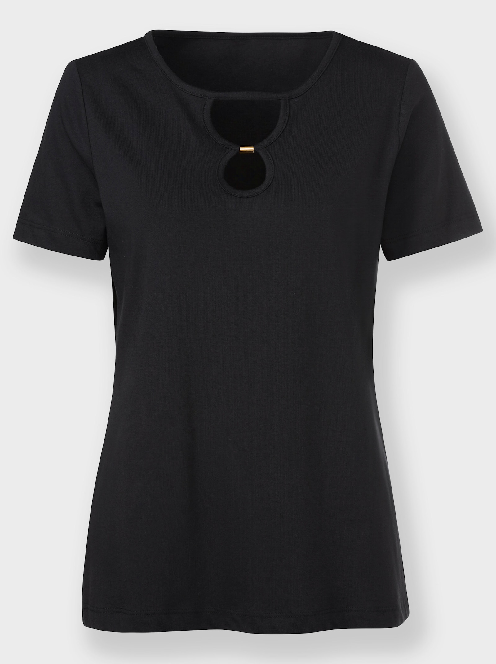 heine Kurzarmshirt mit Cut-outs - schwarz
