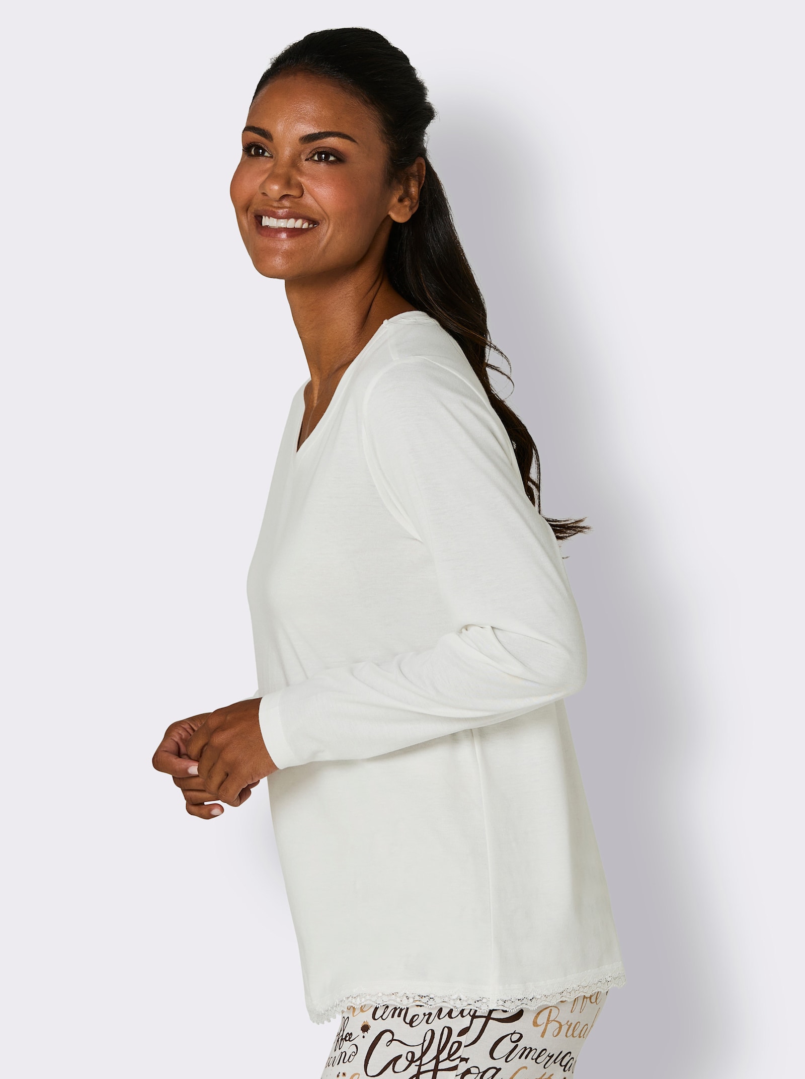 wäschepur Pyjama-T-shirt - écru