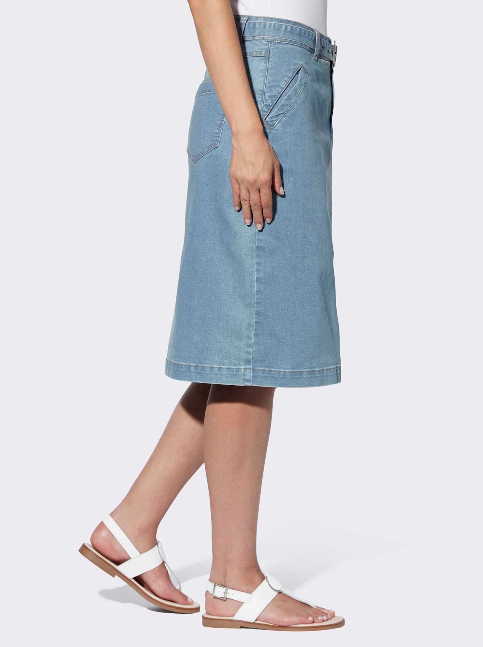 heine Jeansrok met jeansriem - blue-bleached