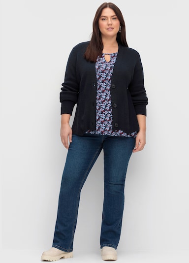 sheego Bootcut-Jeans - dark blue denim