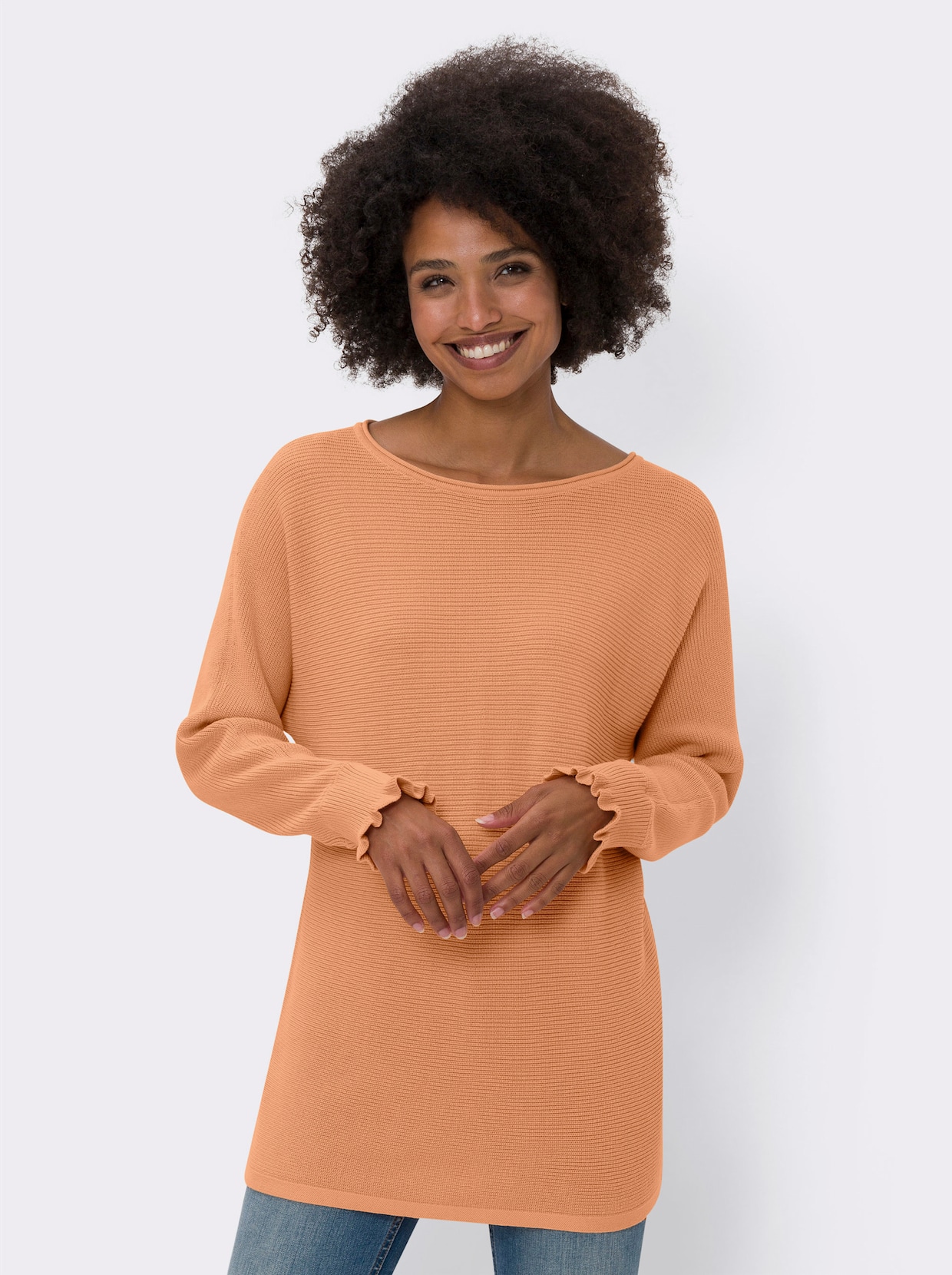 heine Pullover met ronde hals - apricot