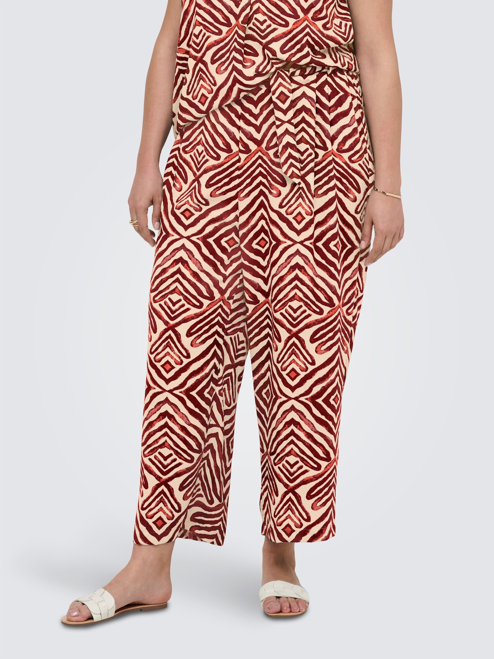 ONLY CARMAKOMA Culotte - hot chocolate aop:tribe
