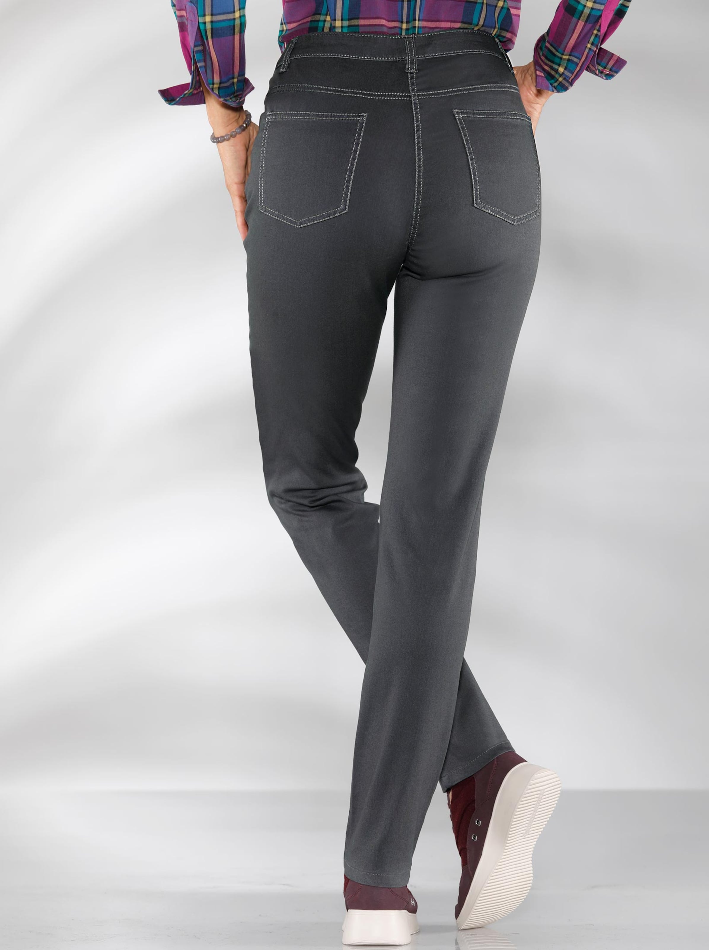 Damenmode Jeans Stretch-Hose in grau 