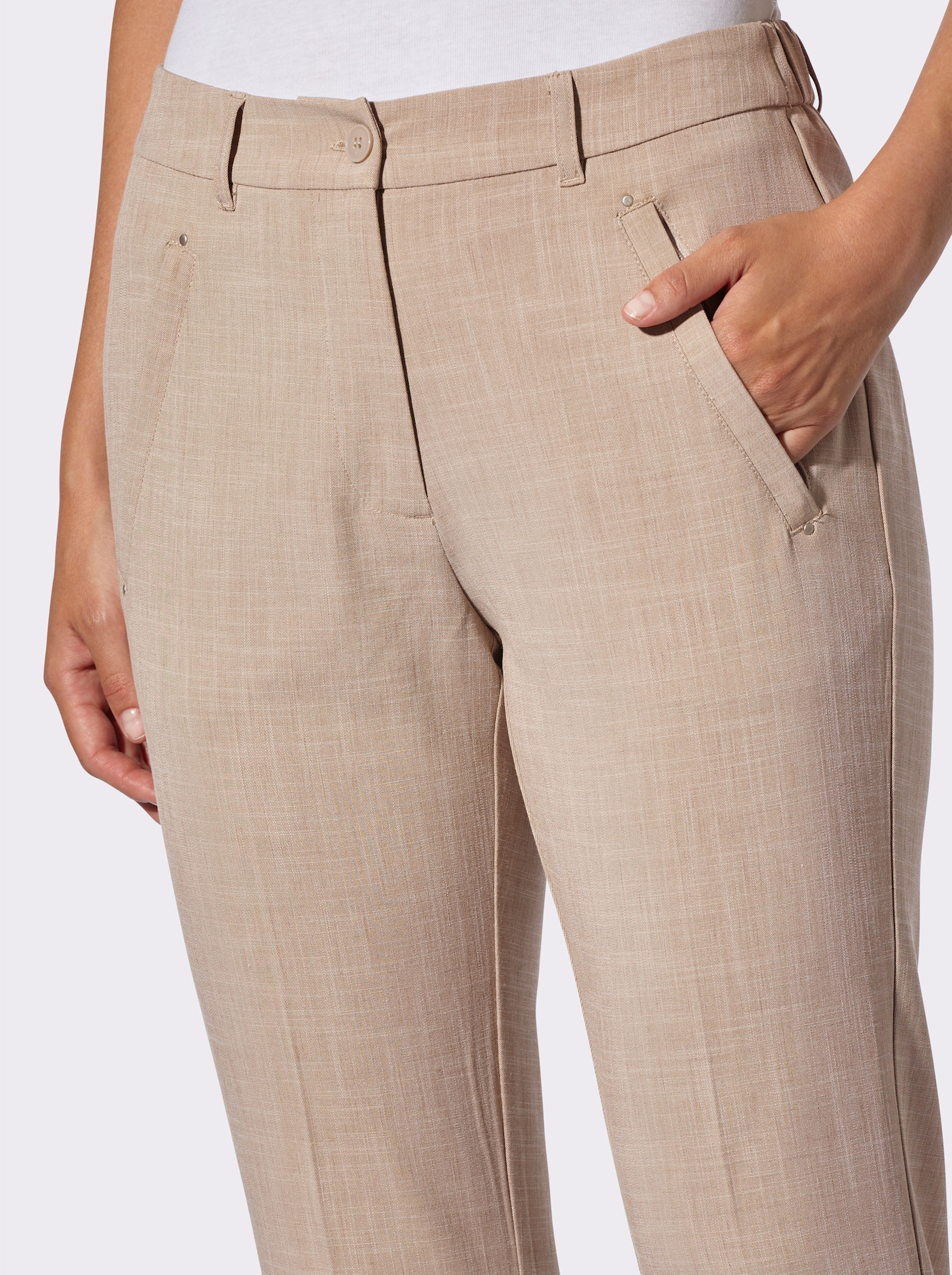 Webhose mit Ziernieten - sesam-meliert