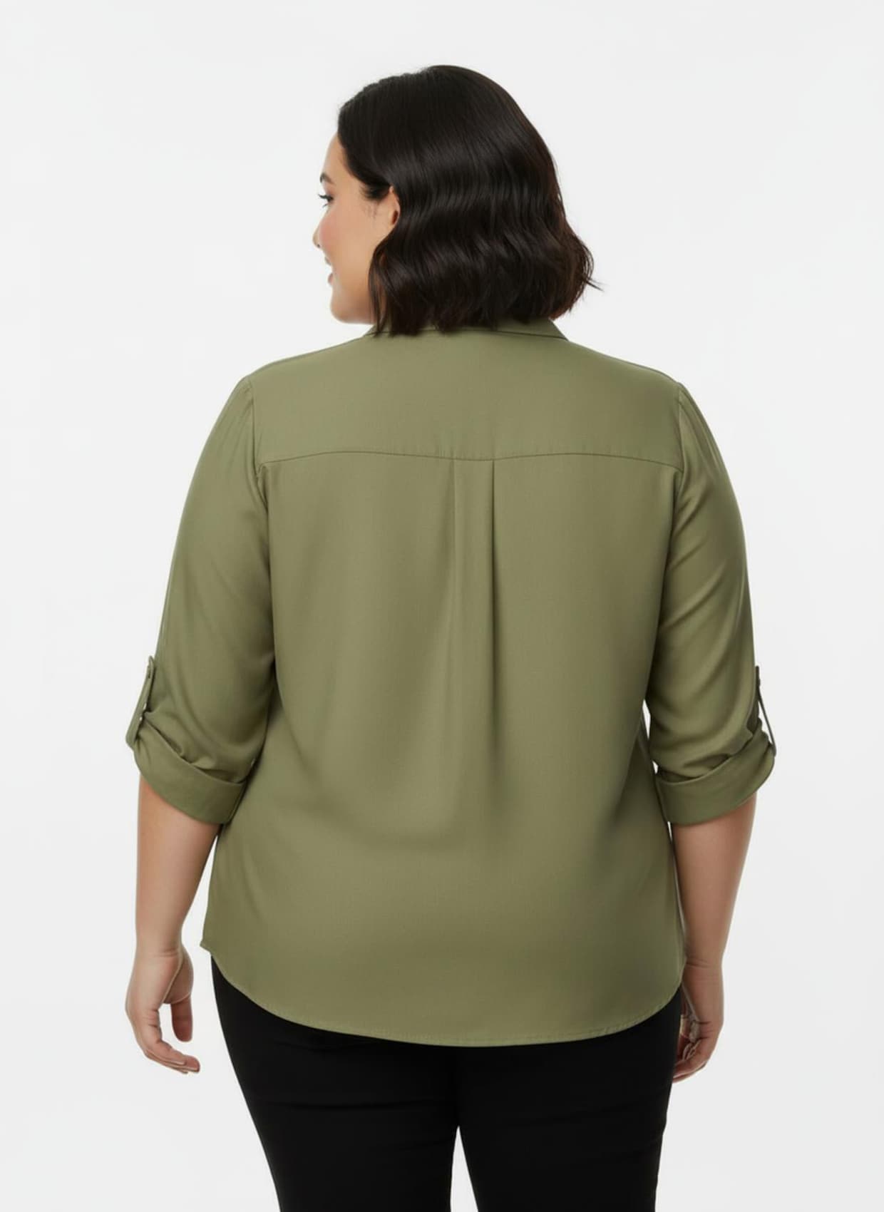 Longbluse aus reiner Viskose - schilf