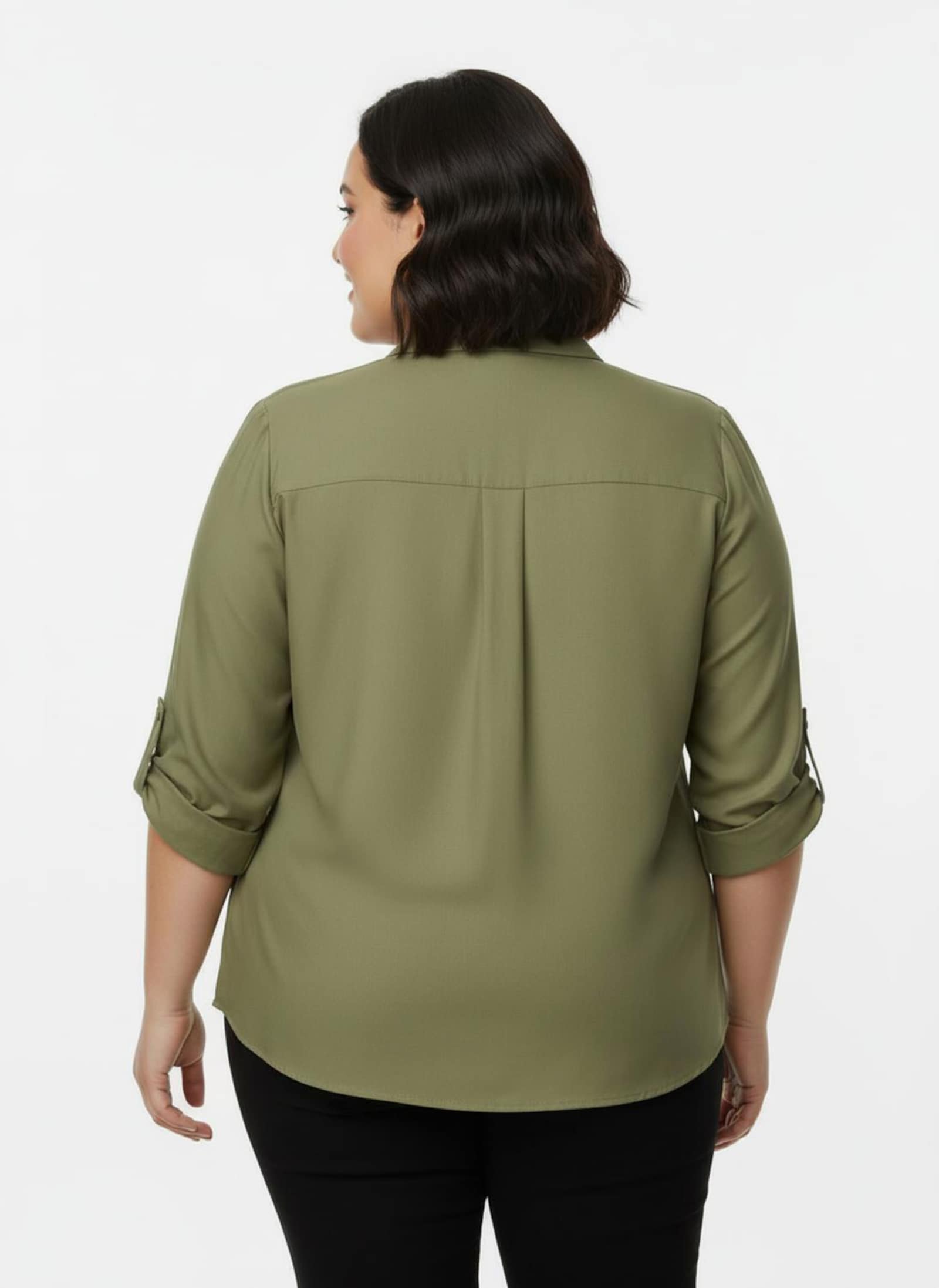 Longbluse aus reiner Viskose - schilf