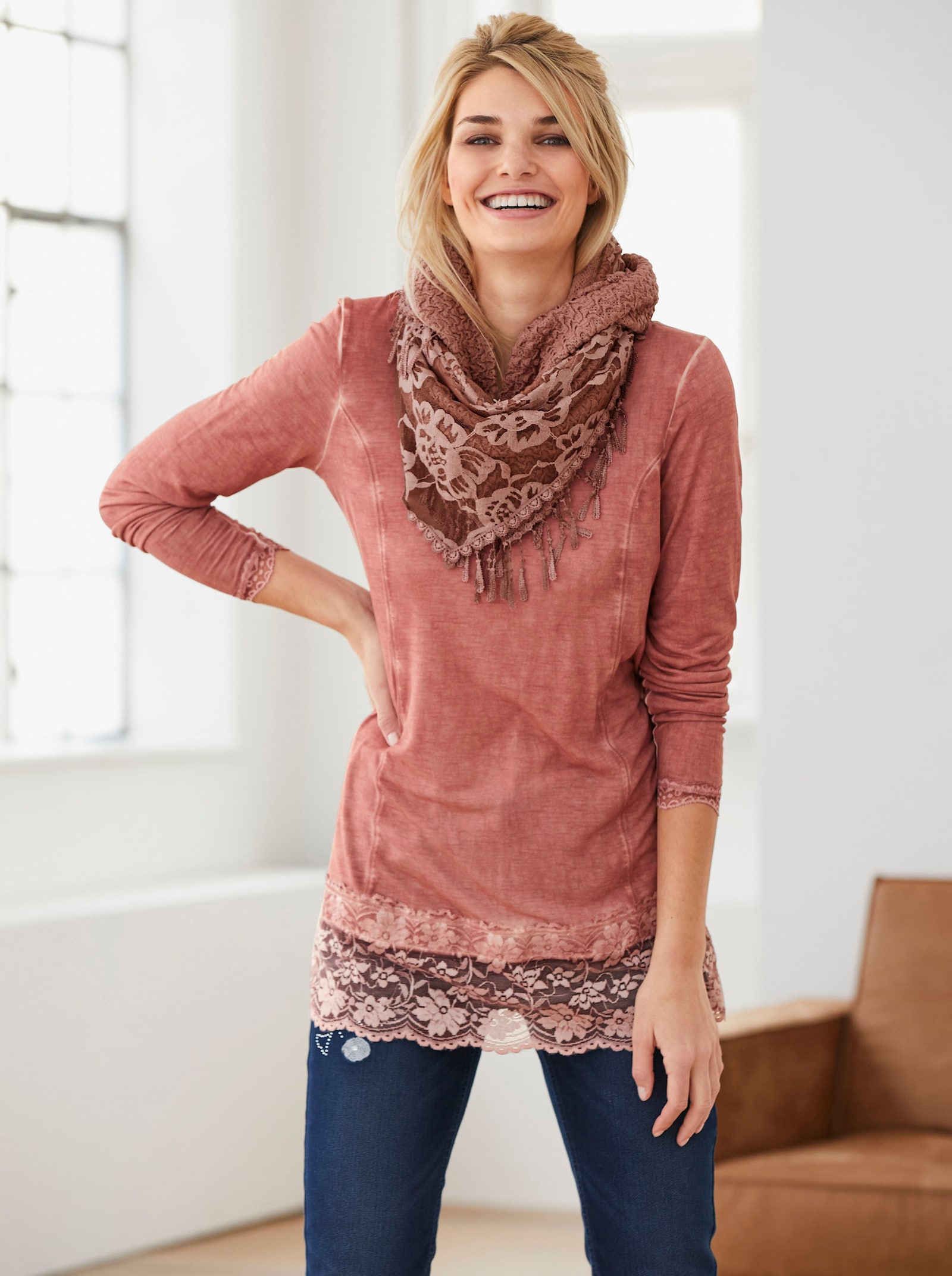 heine Schal - rosenholz