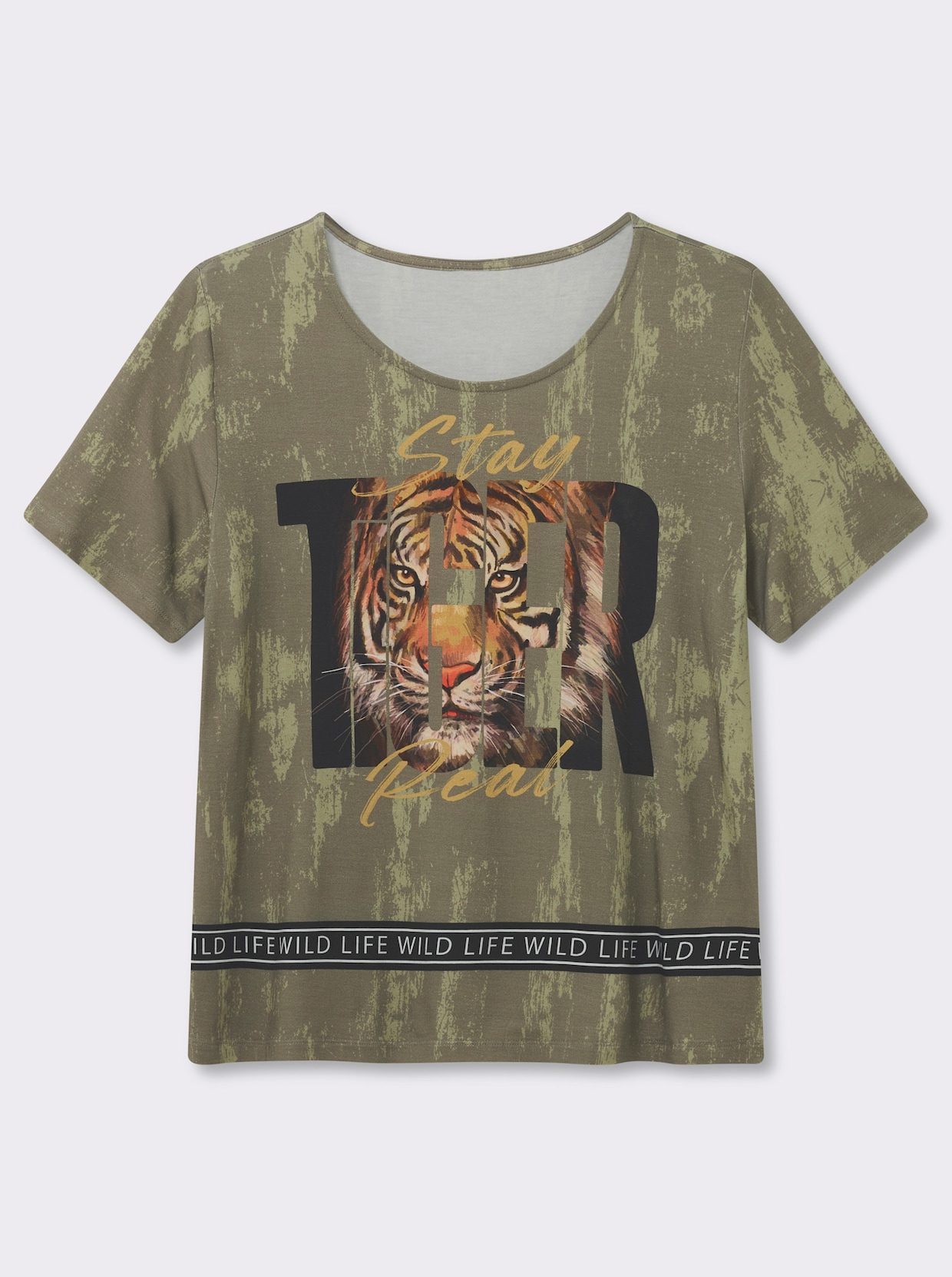 Shirt mit Tiger-Print - khaki-braun-bedruckt