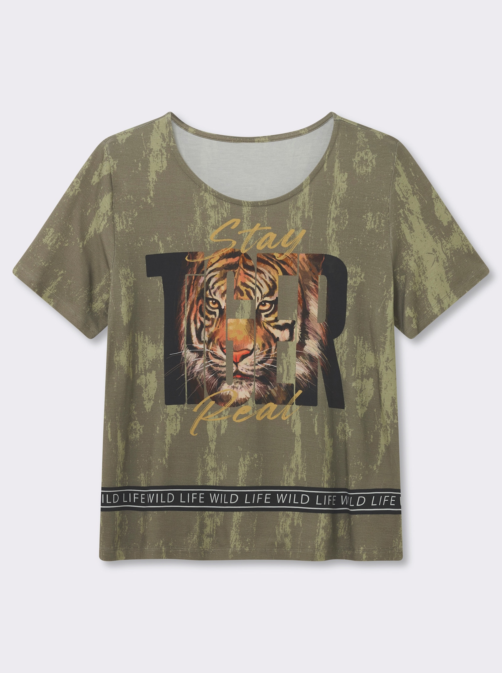 Shirt mit Tiger-Print - khaki-braun-bedruckt