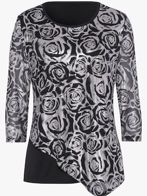 2-in-1-Shirt - schwarz-silberfarben