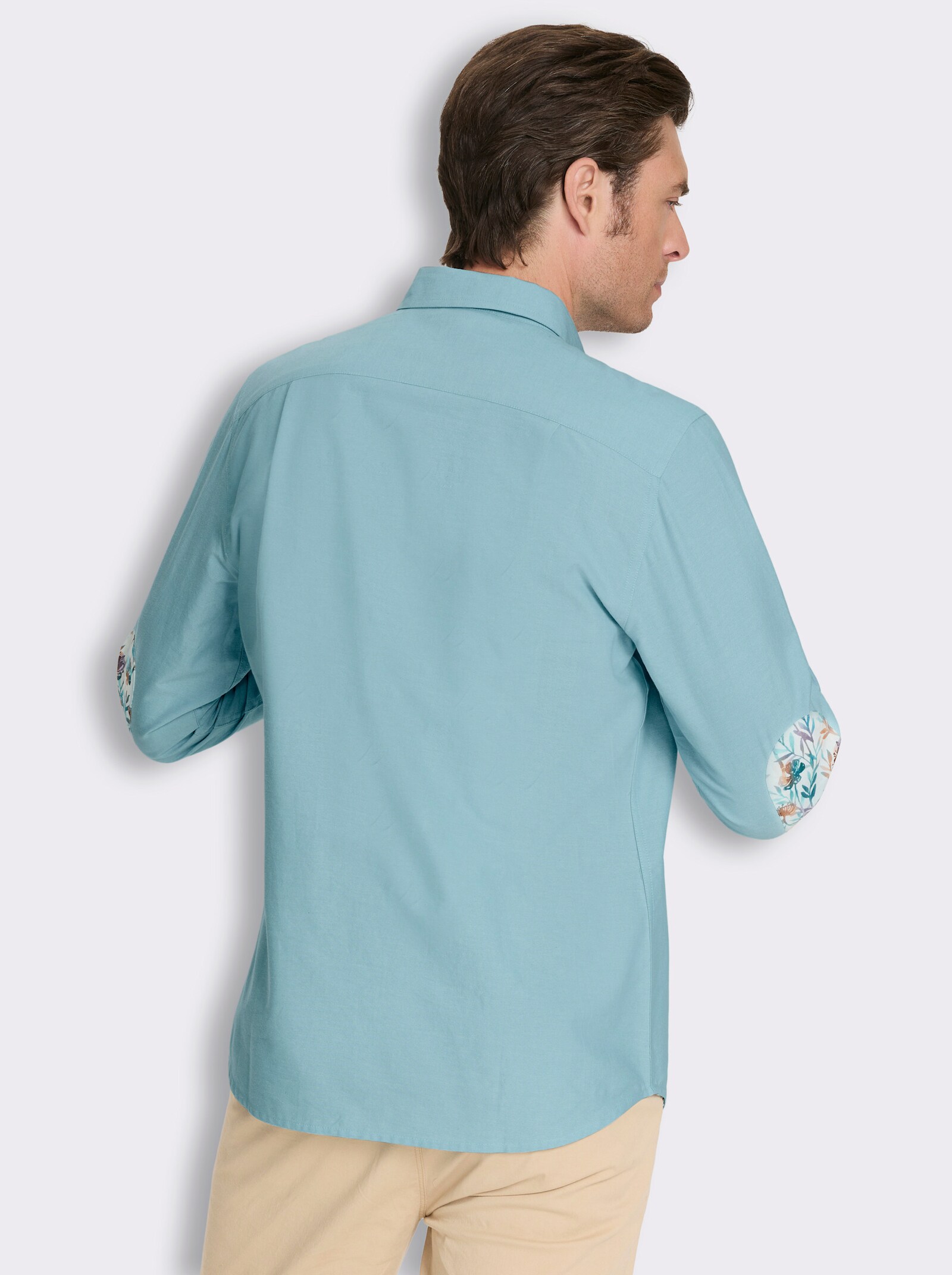 Marco Donati Langarmhemd mit Ellbogen-Patches - ozean