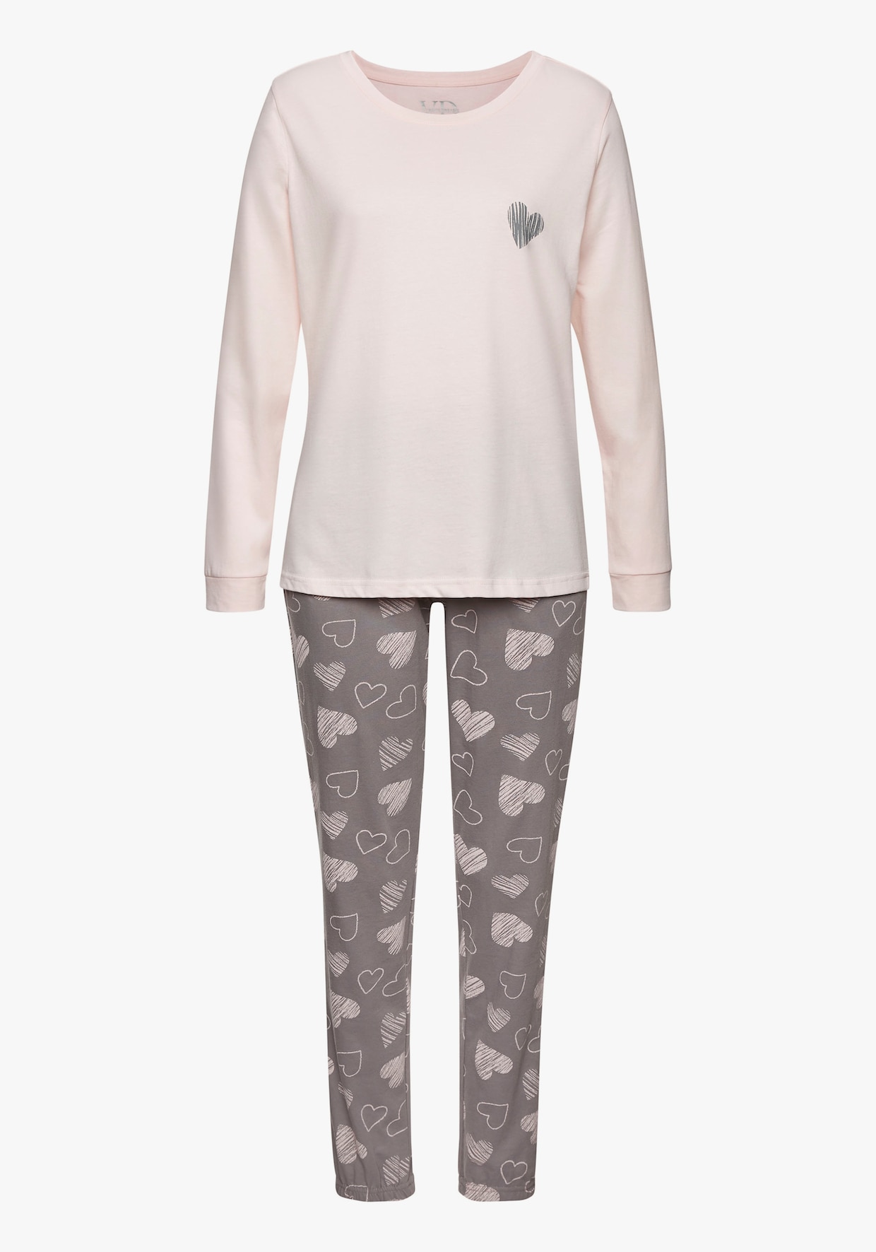 Vivance Dreams Pyjama - roze/grijs