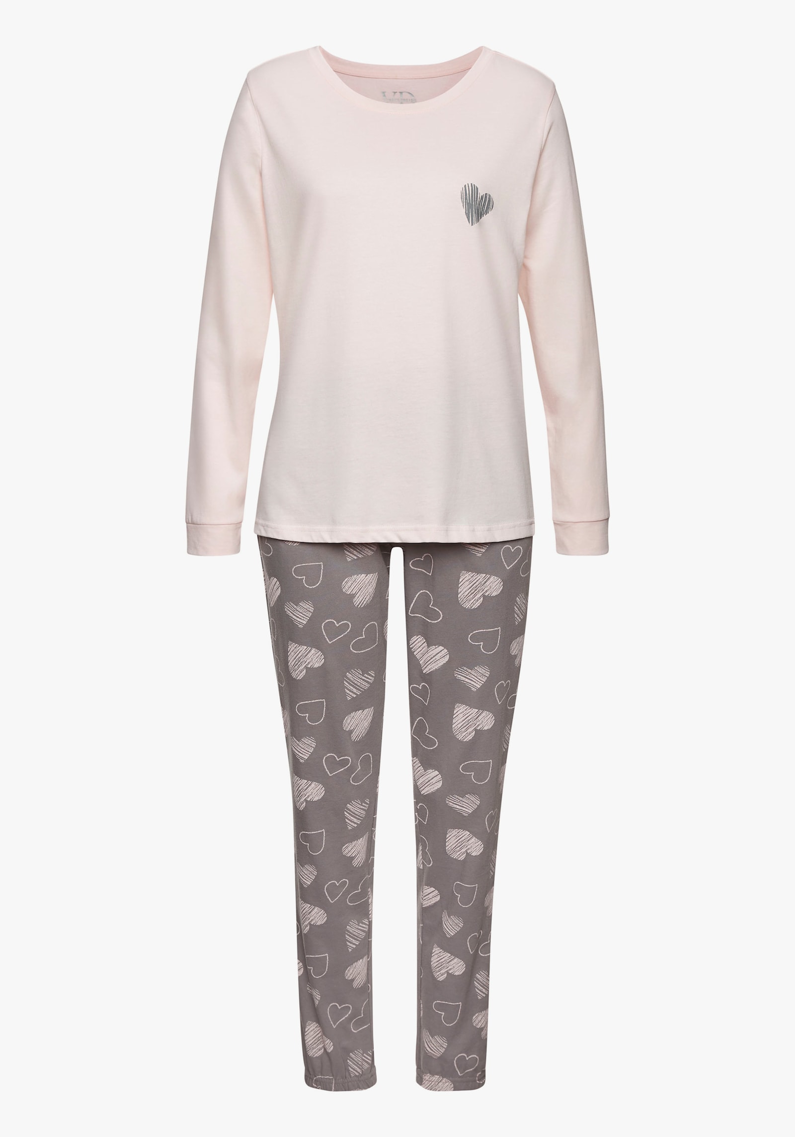 Vivance Dreams Pyjama - roze/grijs