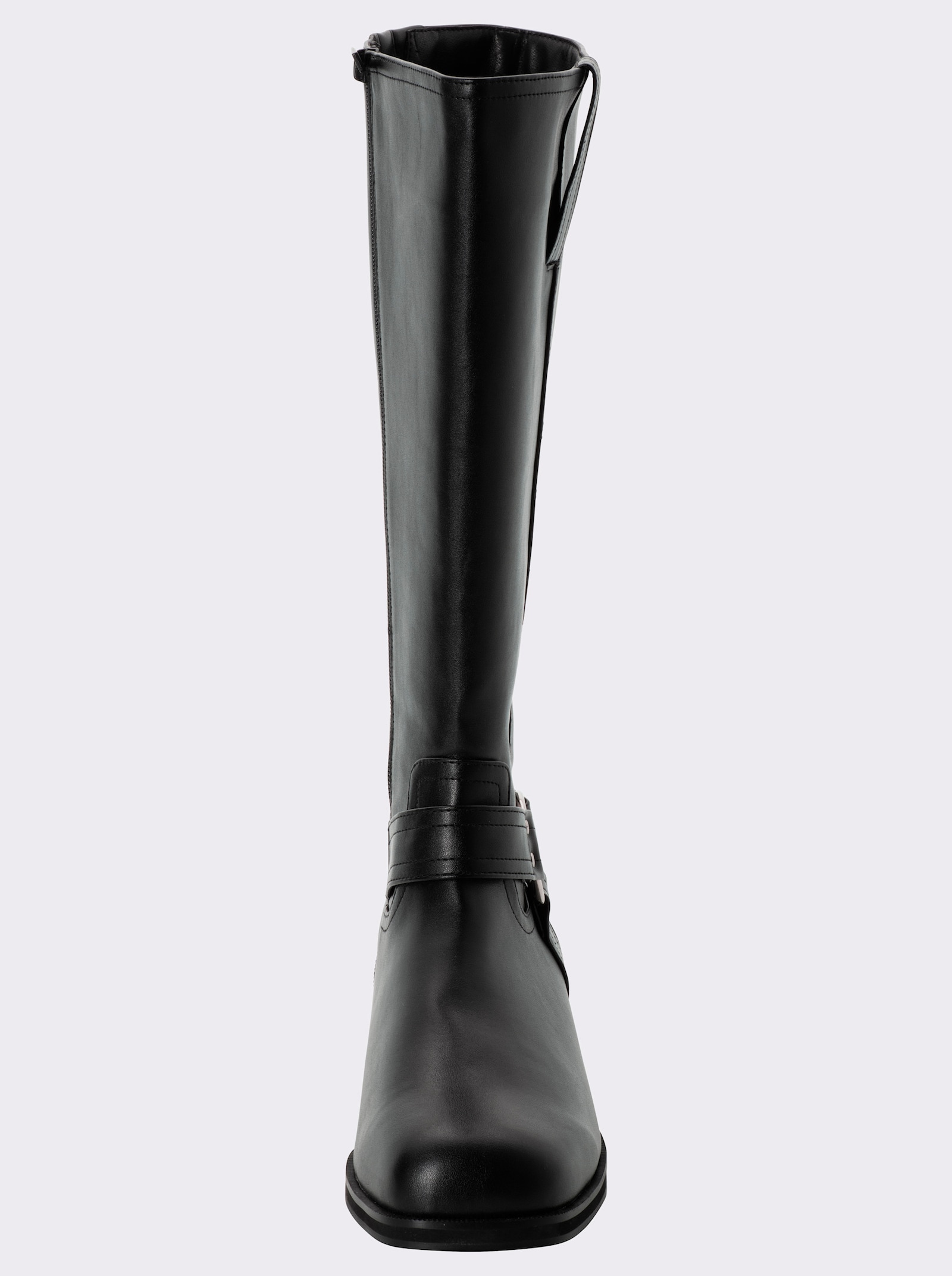 sheego Weitschaftstiefel mit Zierring - schwarz