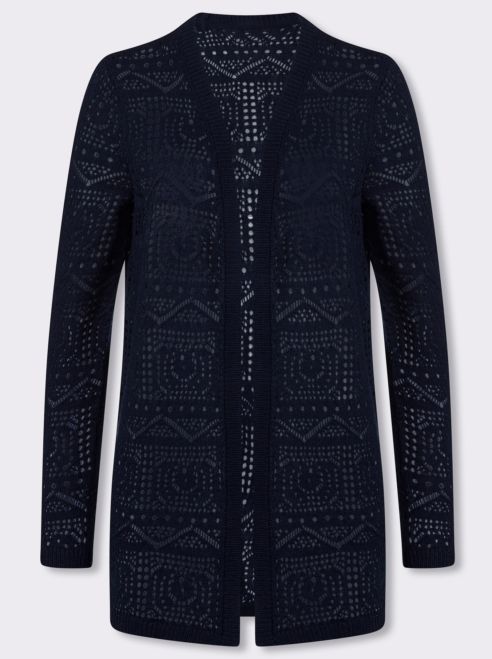 Cardigan in Ajour-Strickmuster - marine