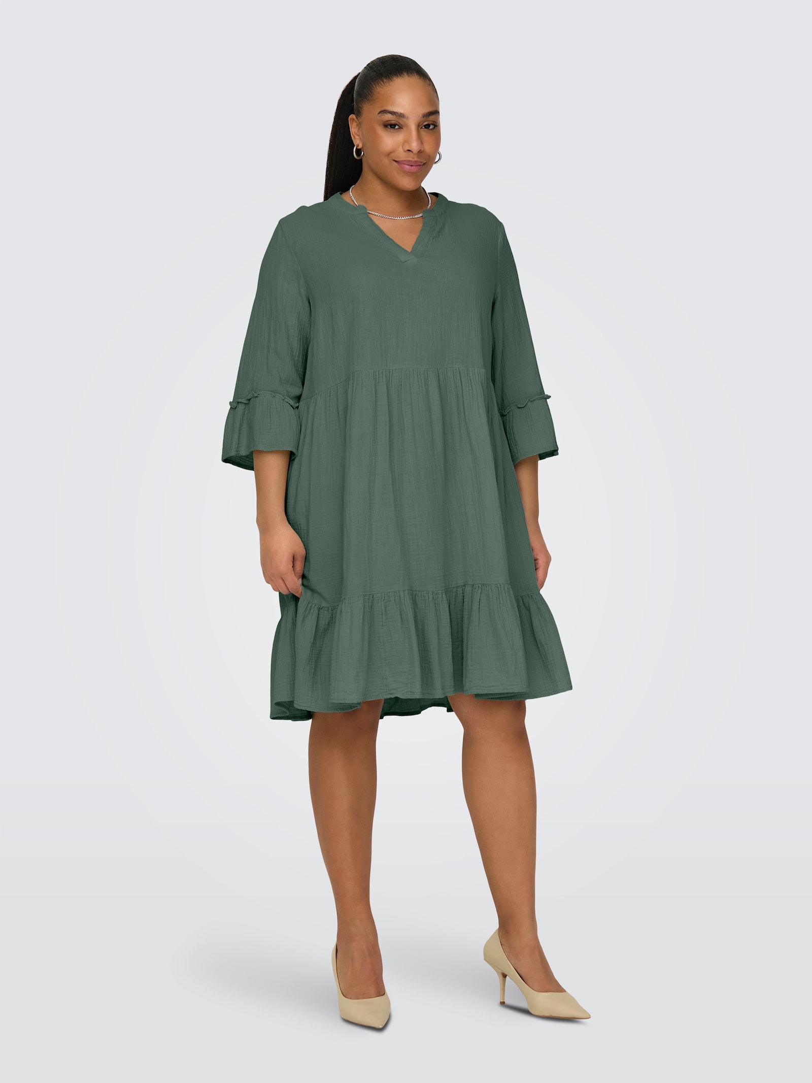 ONLY CARMAKOMA Tunikakleid - laurel wreath