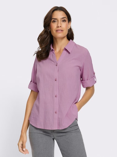 Baumwollbluse mit hohem Leinen-Anteil - orchidee
