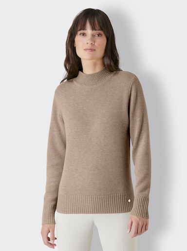 CREATION L PREMIUM Merino-Kaschmir-Pullover - beige-meliert