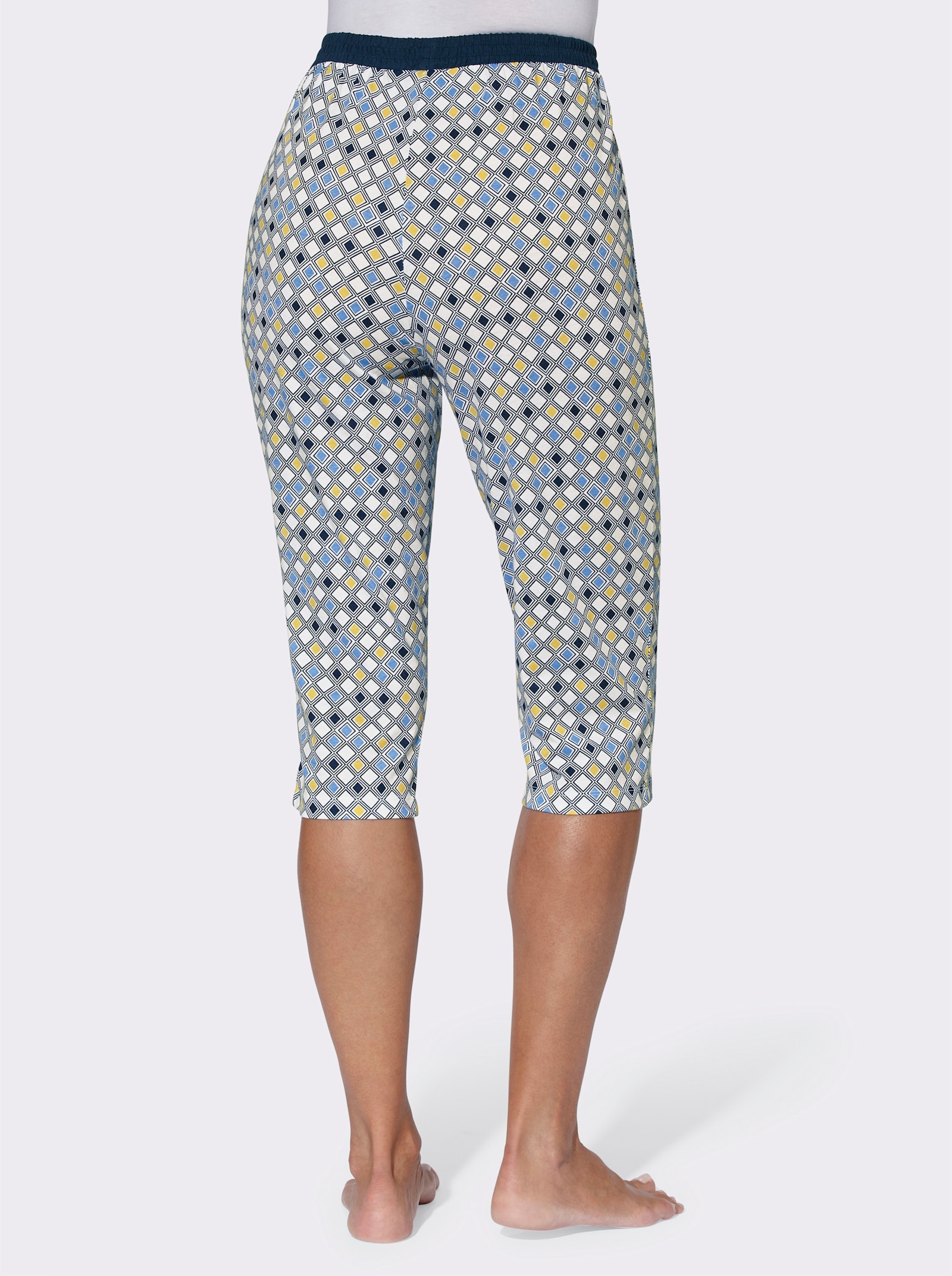 Capri-Schlafanzughose mit Rundum-Dehnbund, bedruckt - himmelblau-bedruckt