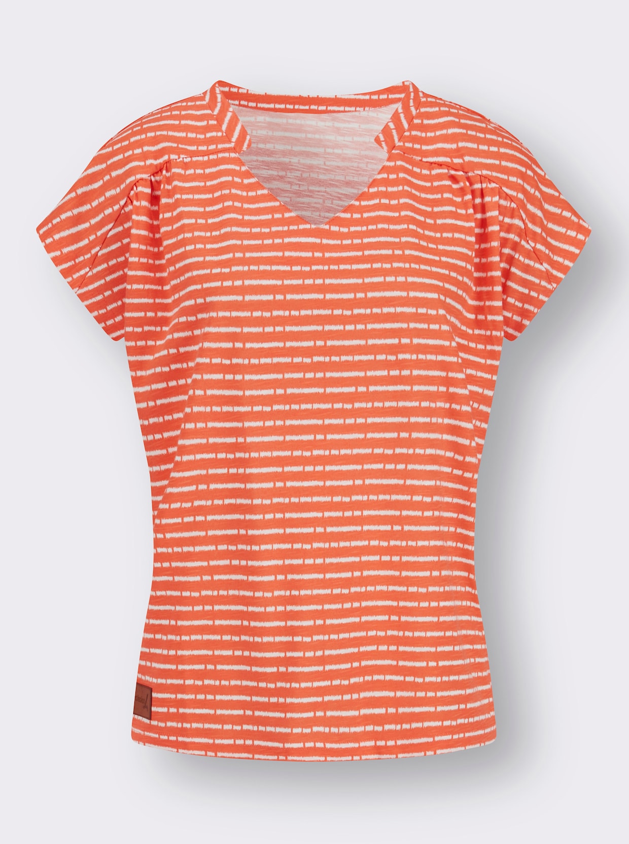 Shirt - orange-ecru-geringelt