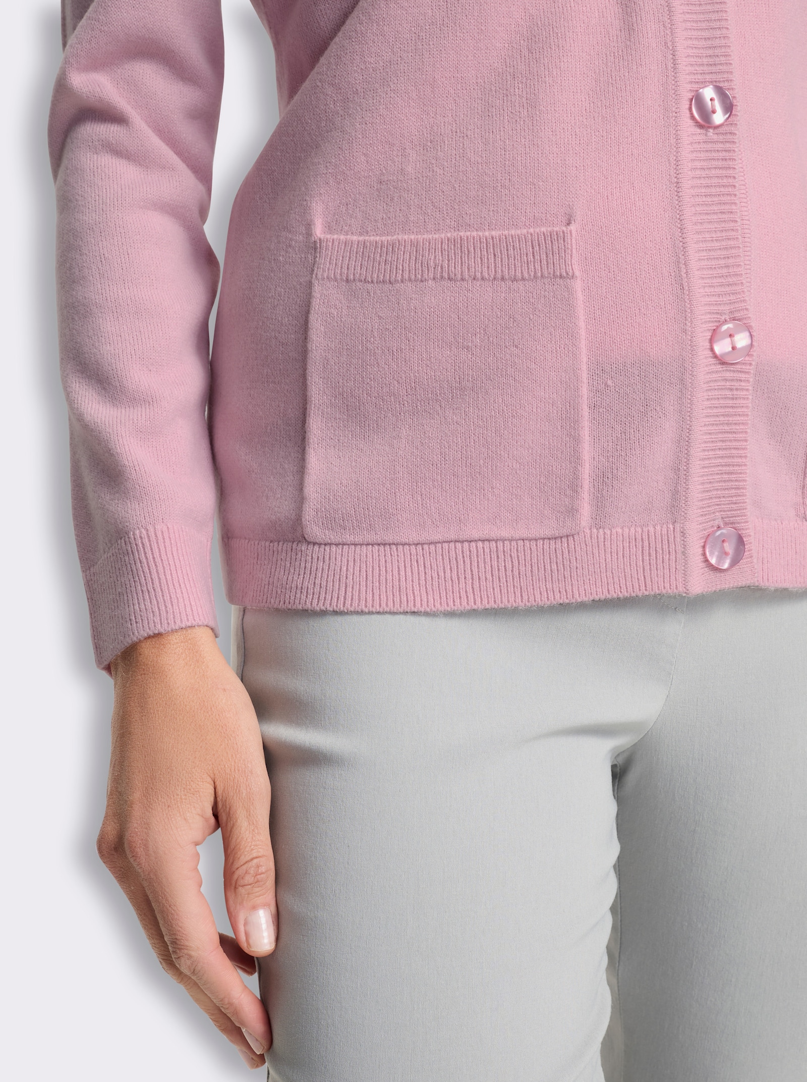 Strickjacke in Feinstrick-Qualität - rosé