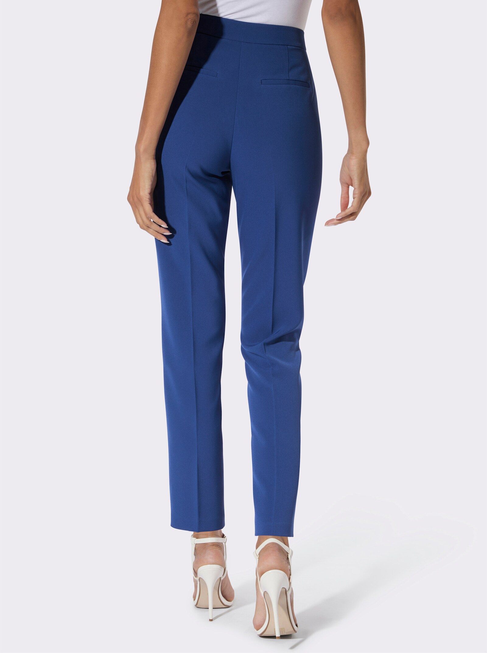Bügelfaltenhose in strukturierter Qualität - royalblau