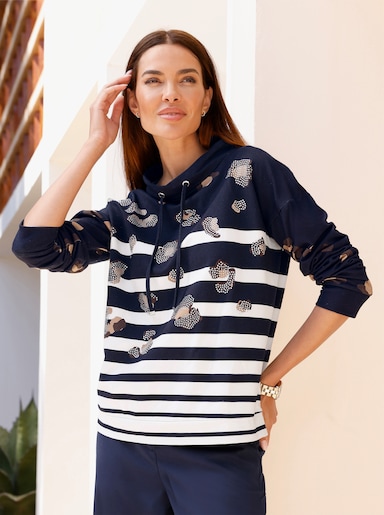 heine Sweatshirt mit Animal-Print - marine-ecru-bedruckt