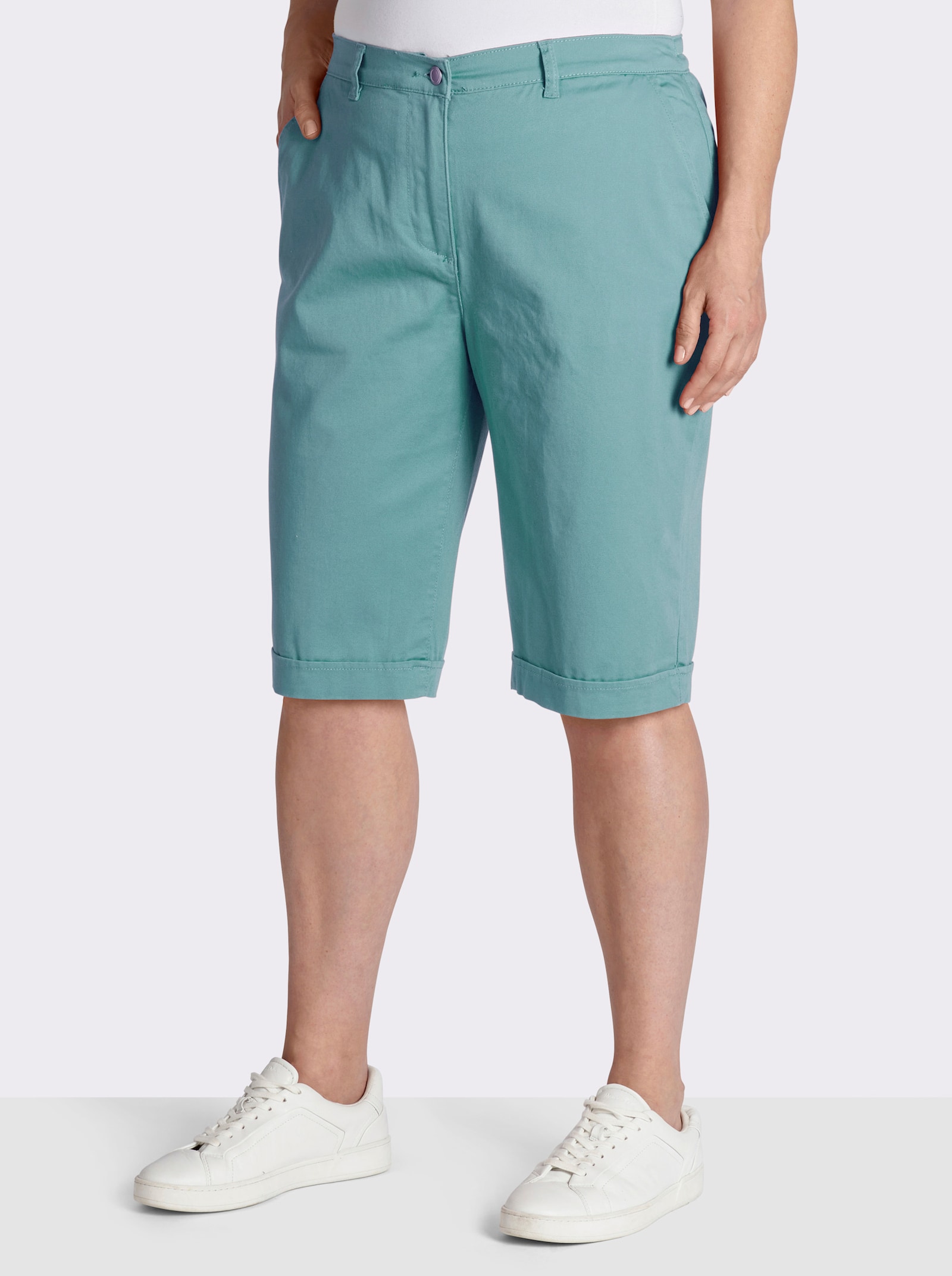 Jeansbermudas mit Dehnbund hinten - ozean