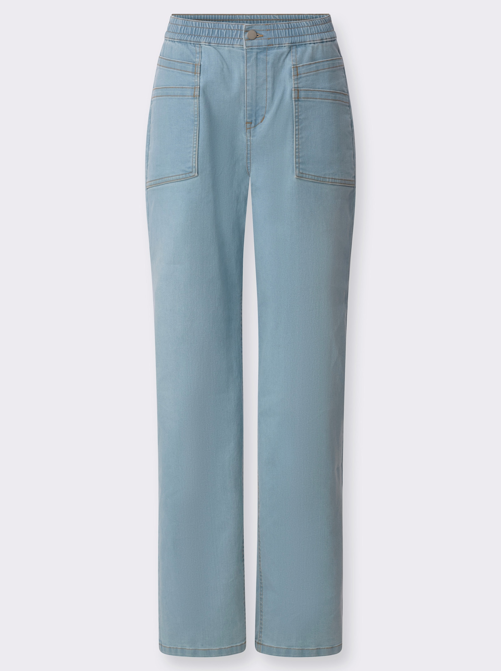 Jeans mit weit geschnittenen Beinen - blue-bleached